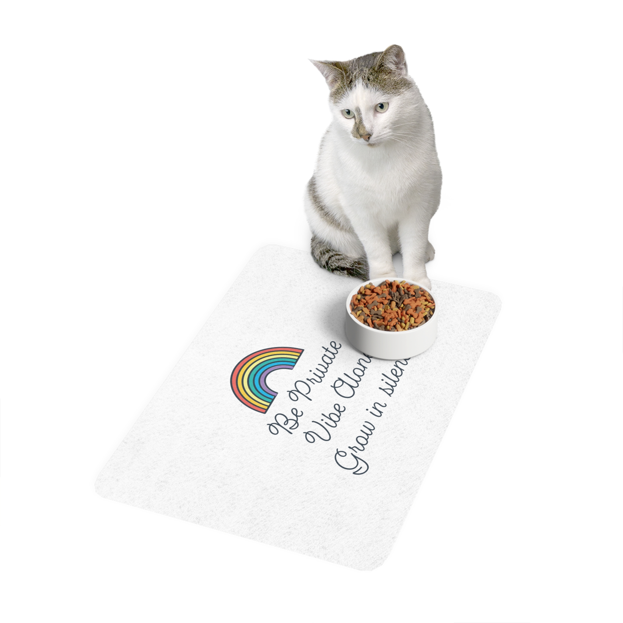 Good Thoughts Quotes Print Pet Food Mat 12x18 - Image 3