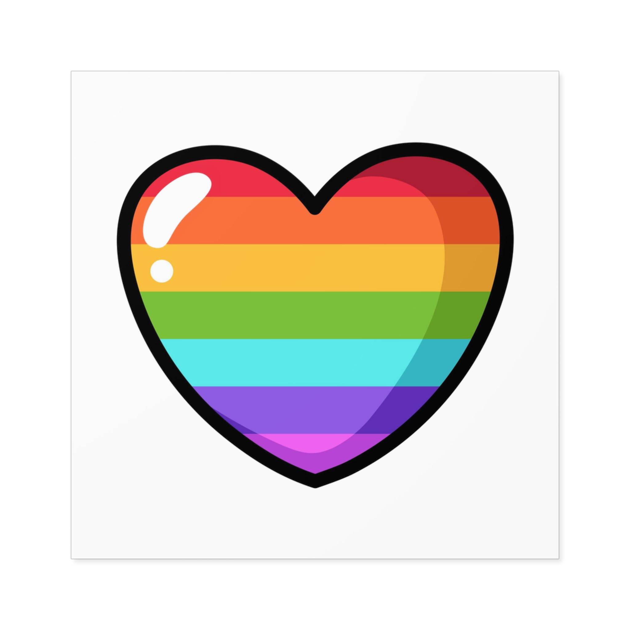 Pride Heart Cartoon Style Laminate Stickers Square - Image 29