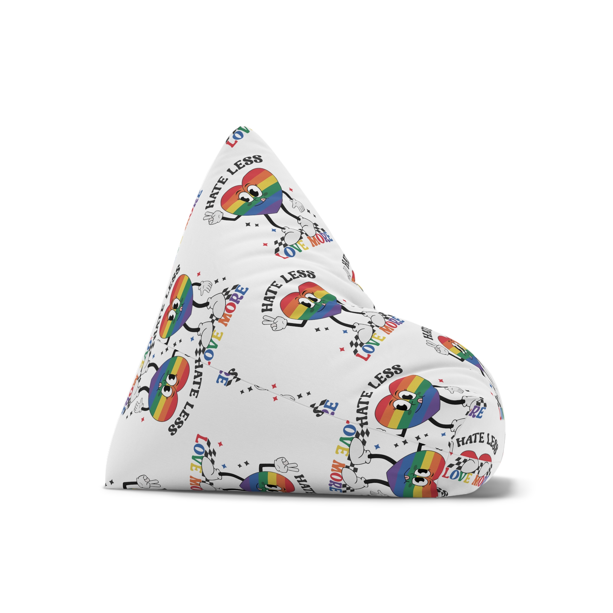 Heart With Words Hate Less Love More It Bean Bag Chair Cover - Image 7