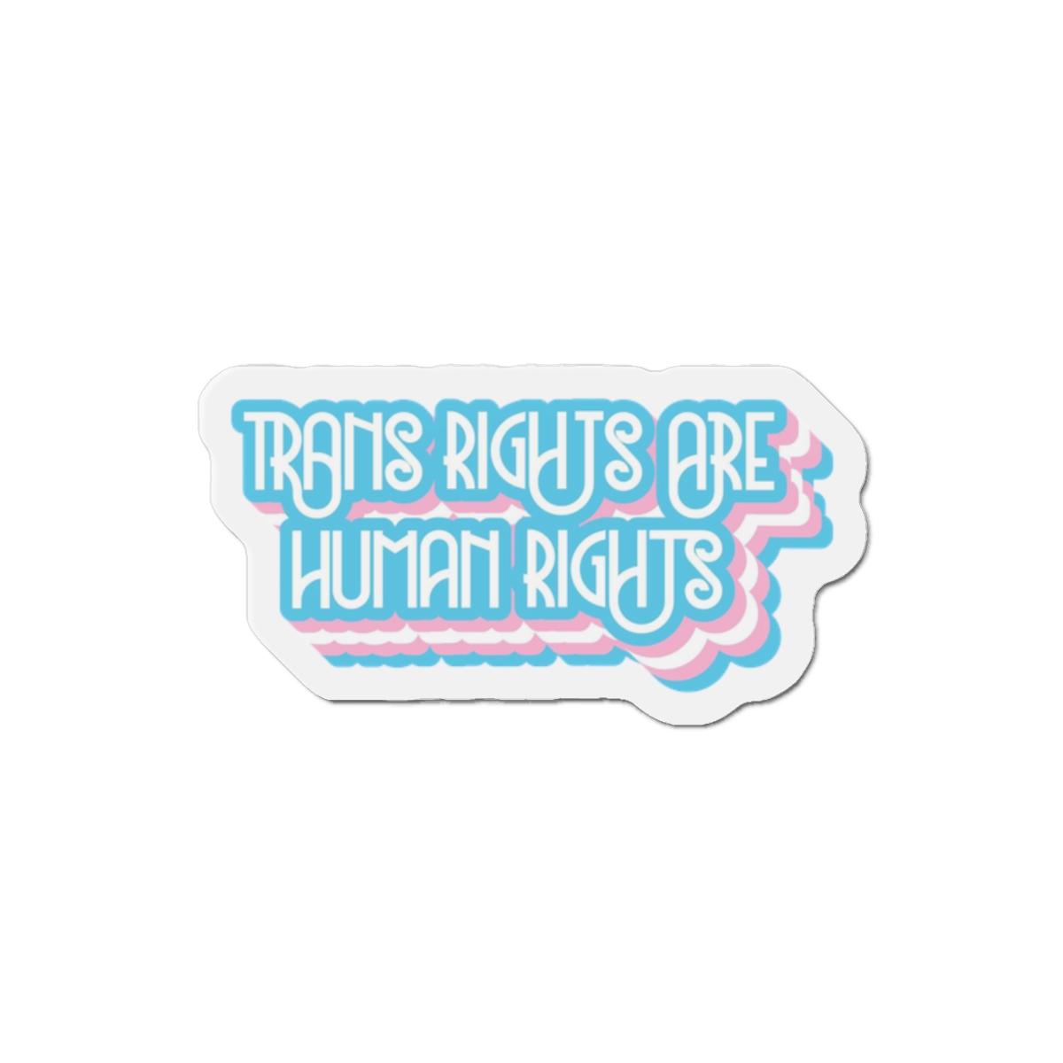 Pride Day Lettering With Human Rights Die Cut Magnets