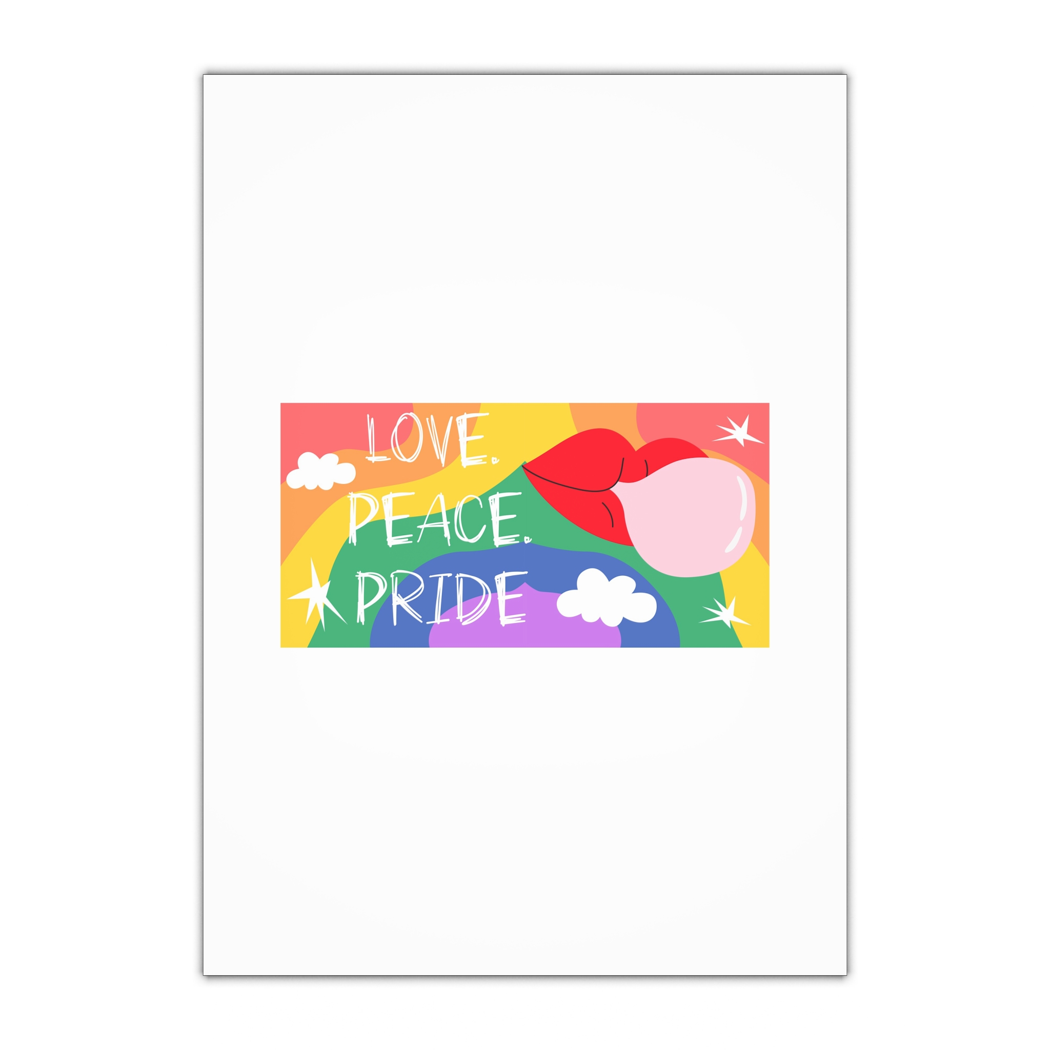 Lgbt Festive Cartoon Groovy Banner Retro 90s Style Love Freedom Concept Gift Wrapping Paper Sheets 1pc