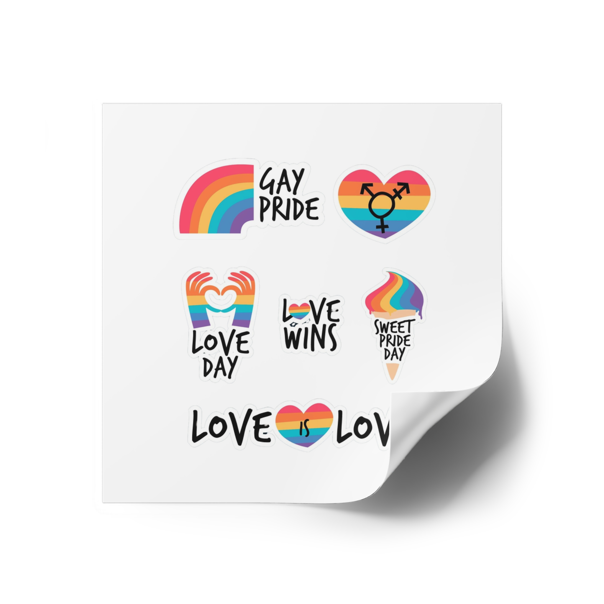 Pride Day Label Pack Theme Laminate Stickers Square - Image 18