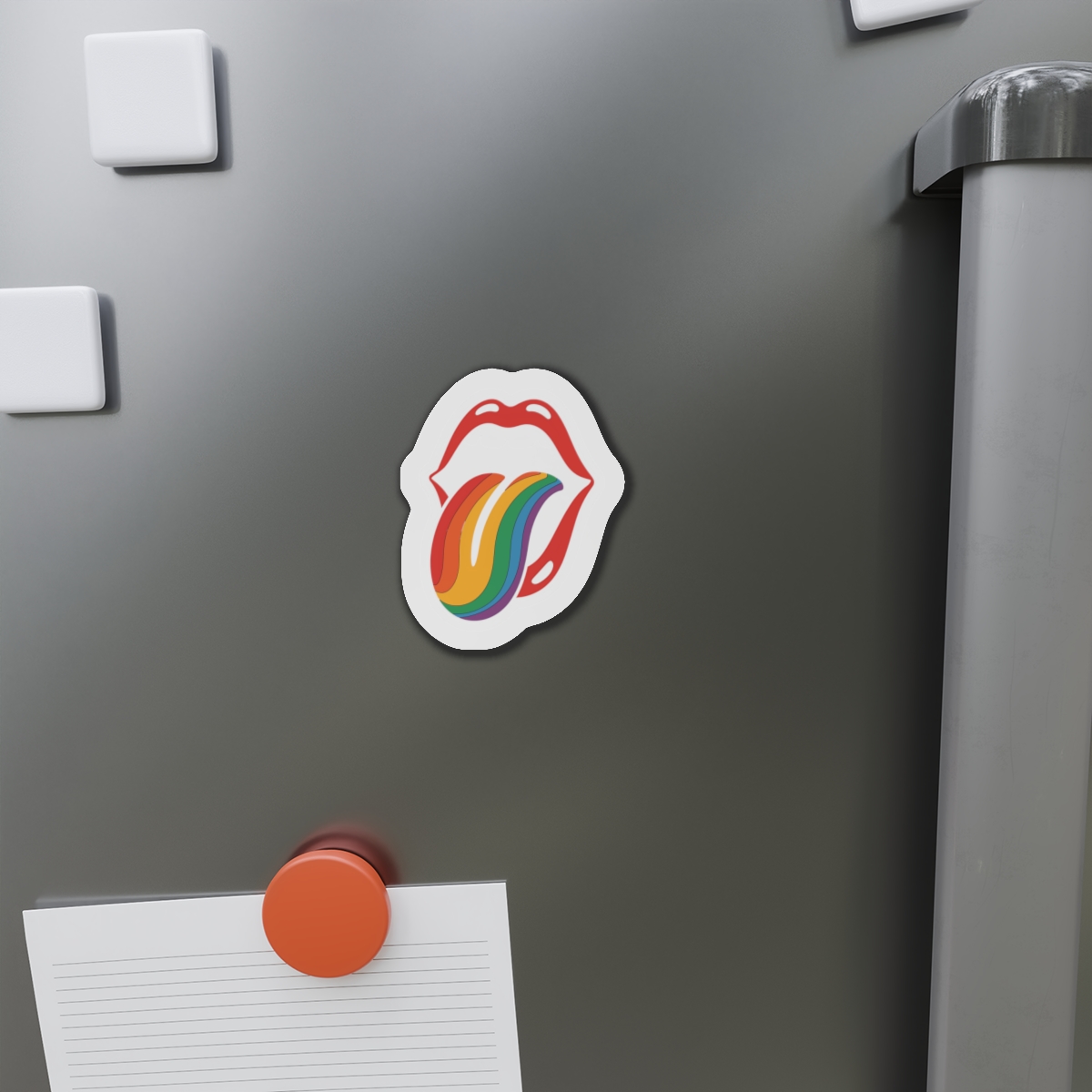 Rainbow Tongue Pop Art Lips Illustration(1) Die Cut Magnets - Image 8