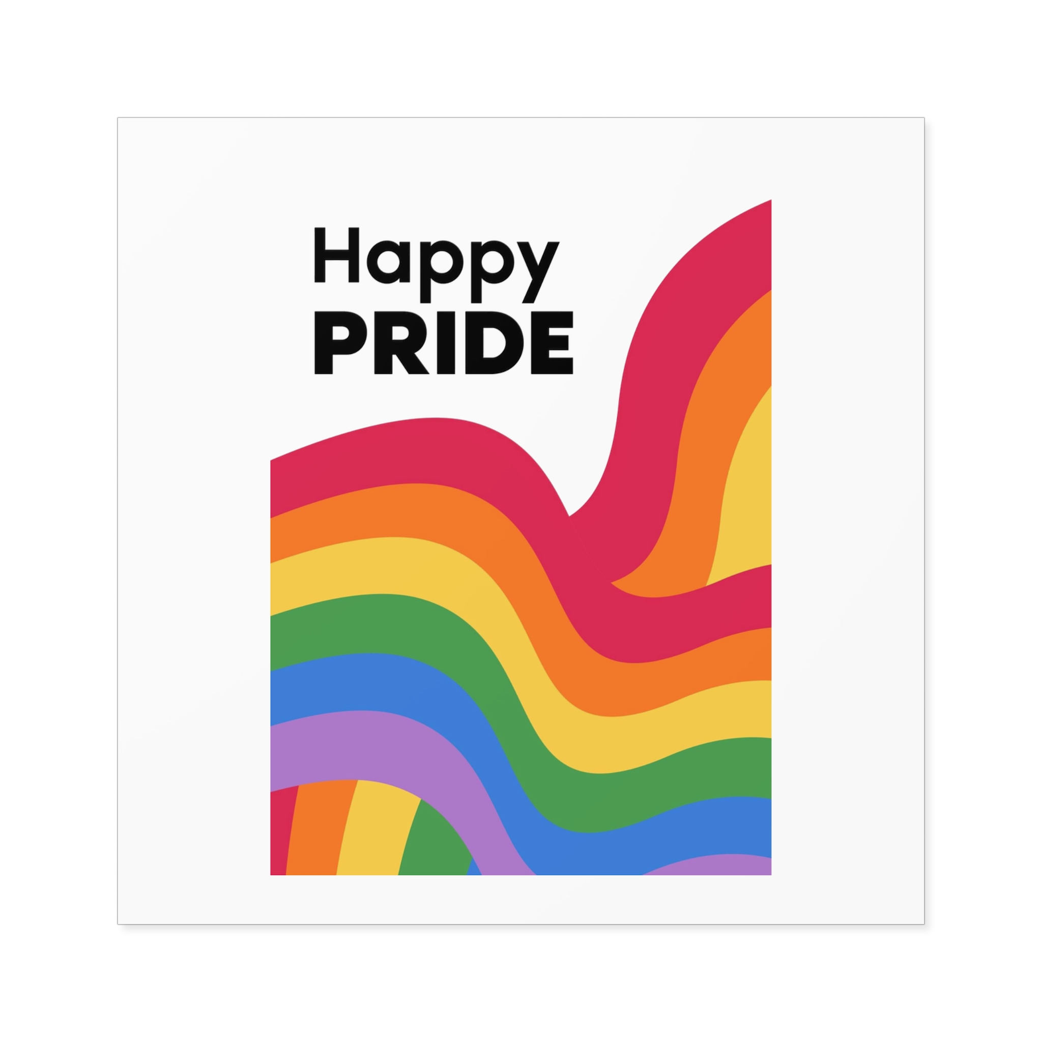 Happy Pride Month Rainbow Background Template Design Laminate Stickers Square - Image 33