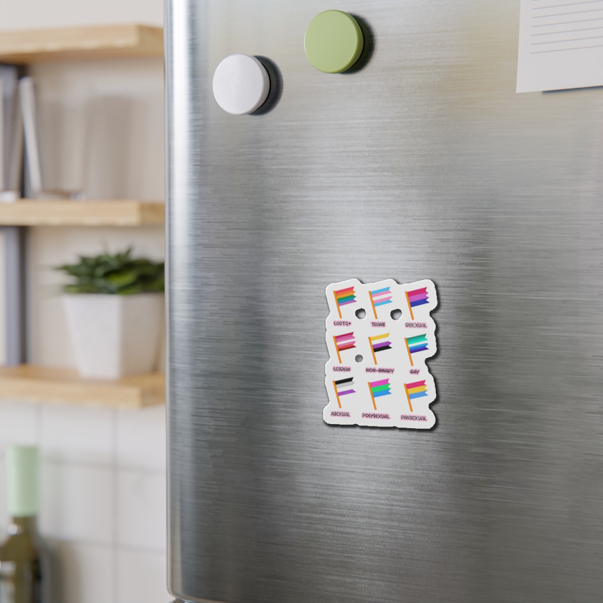 Cute Hand Drawn Set Lgbtq Pride Flags With Names Lgbtq Trans Bisexual Lesbian Nonbinary Asexual Die Cut Magnets - Image 6