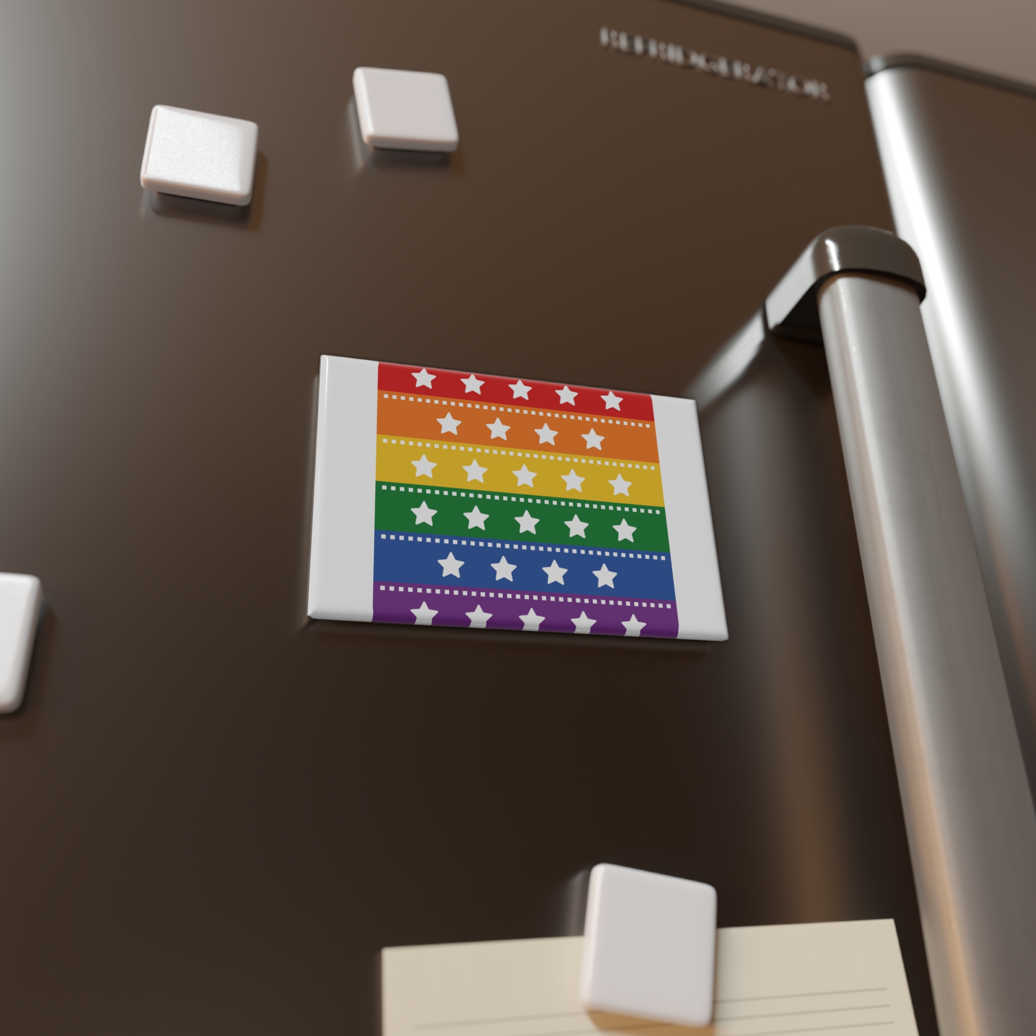 Lgbt Pride Month June Lesbian Gay Bisexual Transgender Lgbtq Flag Rainbow Vector(4) Button Magnet Rectangle 1 And 10 Pcs - Image 4
