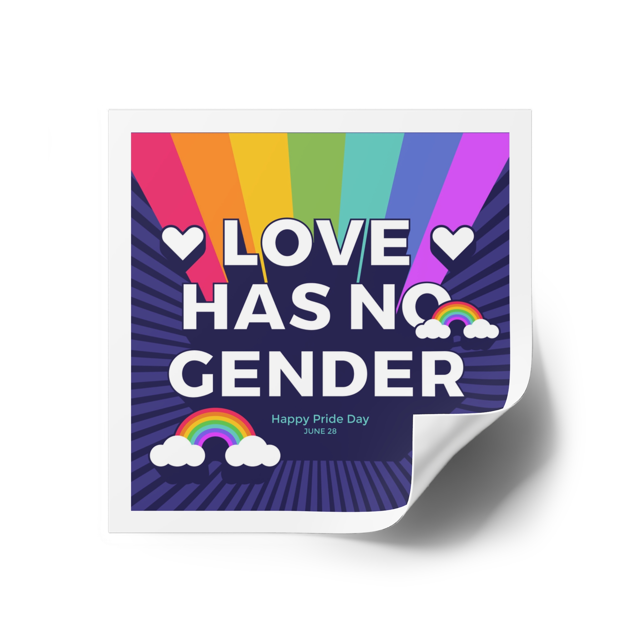 Pride Day Concept(3) Laminate Stickers Square - Image 70