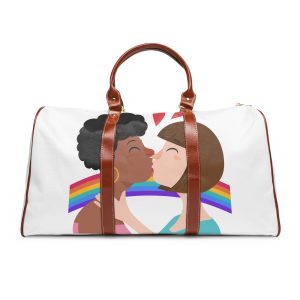 Flat Design Lesbian Kiss Illustrated Waterproof Travel Bag