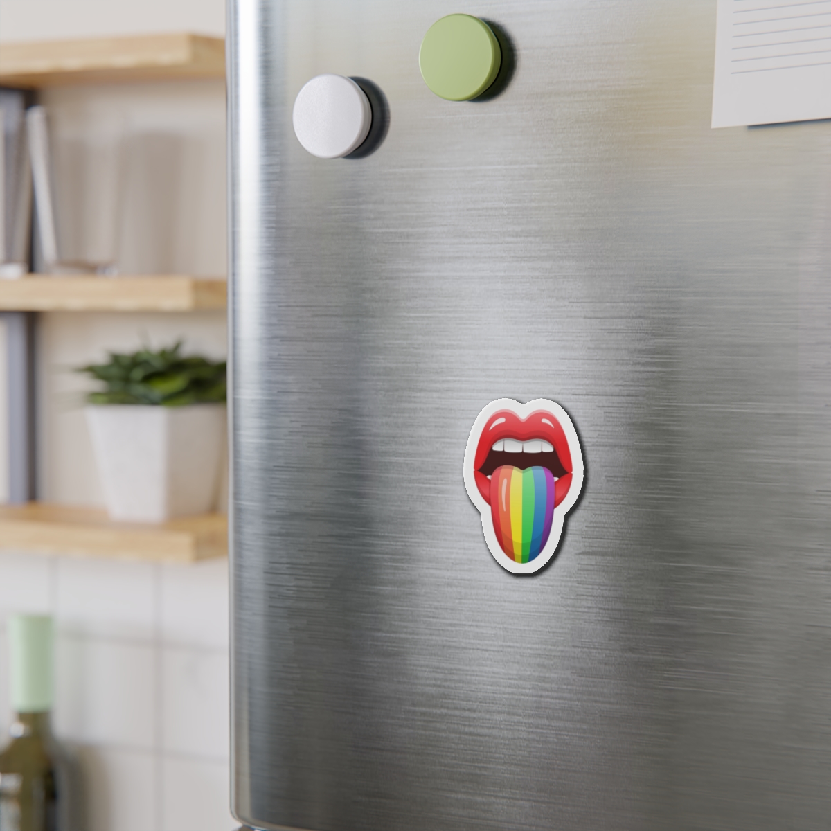 Lgbt Lips With Rainbow Color Tongue Die Cut Magnets - Image 6