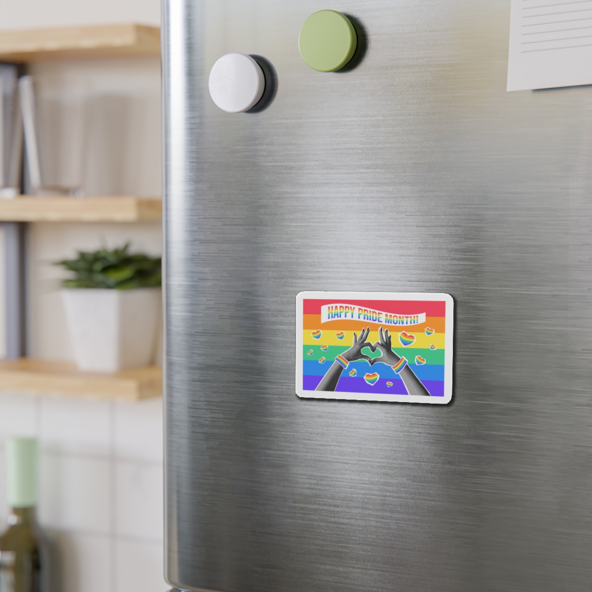 Lgbtq Pride Month Card Y2k Style Trendy Retro Collage Halftone Hands Die Cut Magnets - Image 6