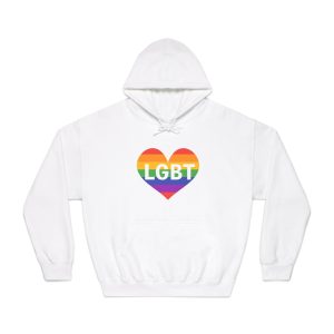 Lgbt Rainbow Colors Heart Mark Lgbt Letters Unisex Dryblend Hooded Sweatshirt