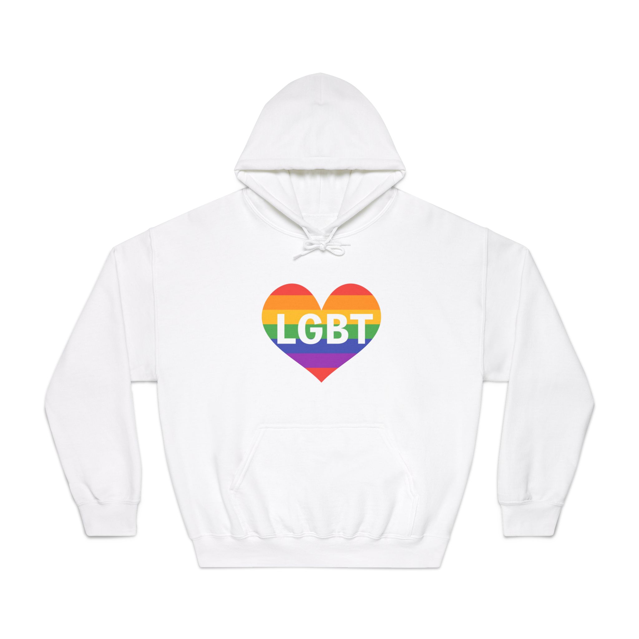 Lgbt Rainbow Colors Heart Mark Lgbt Letters Unisex Dryblend Hooded Sweatshirt