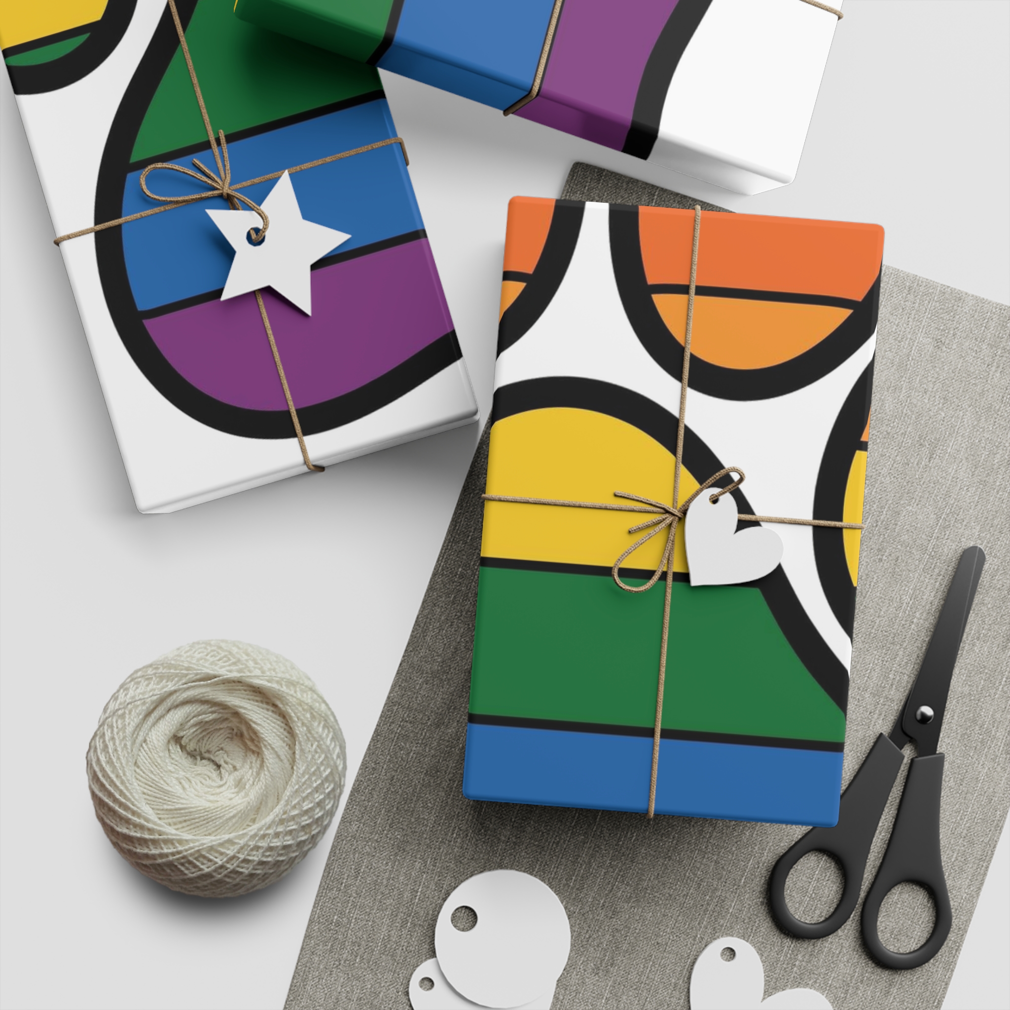 Rainbow Paw Print Symbol Pride Diversity Gift Wrapping Paper Sheets 1pc - Image 5