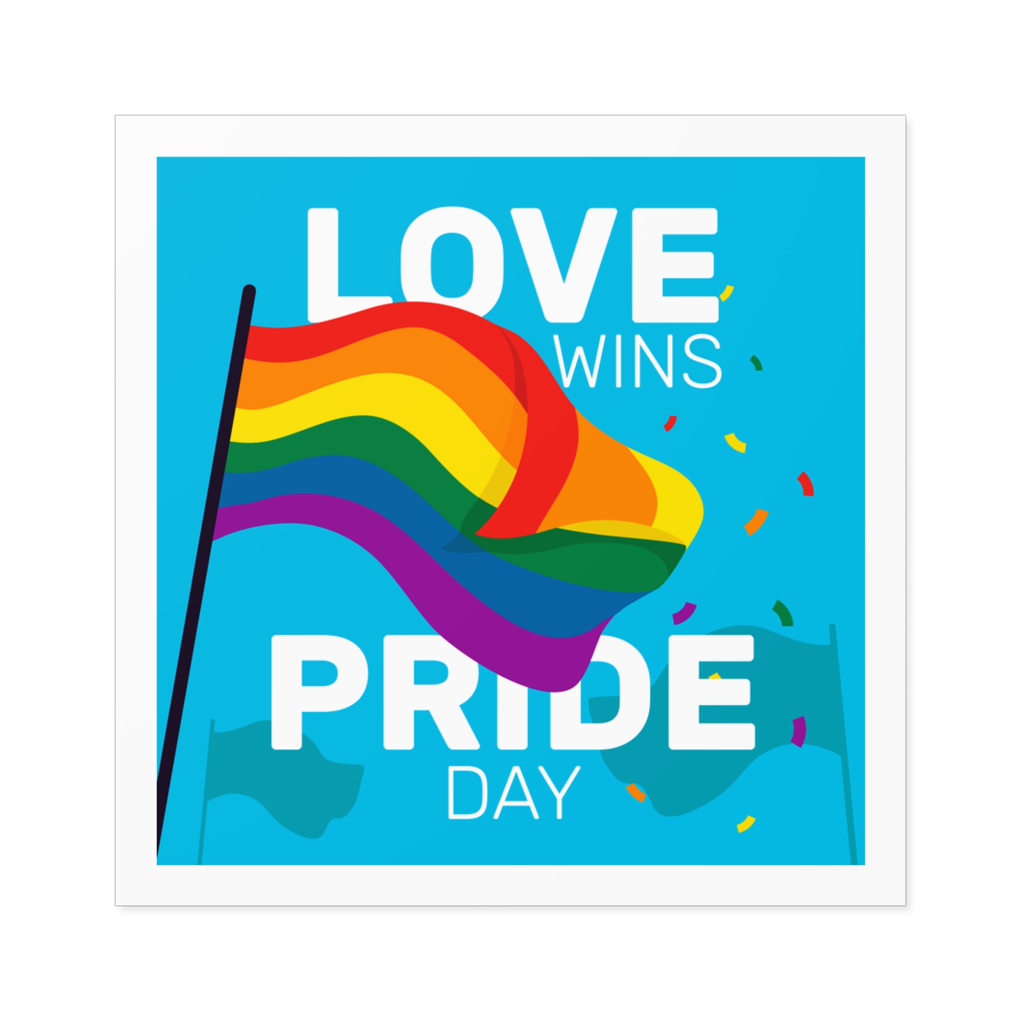 Pride Day Event With Rainbow Flag Laminate Stickers Square - Image 17