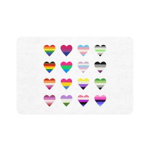 Set Colorful Lgbtq Pride Flag Heart Shape Gender Equality Sexual Identity Pride Flags Collection Lgbtqia Community Pride Month (1) Pet Food Mat 12x18