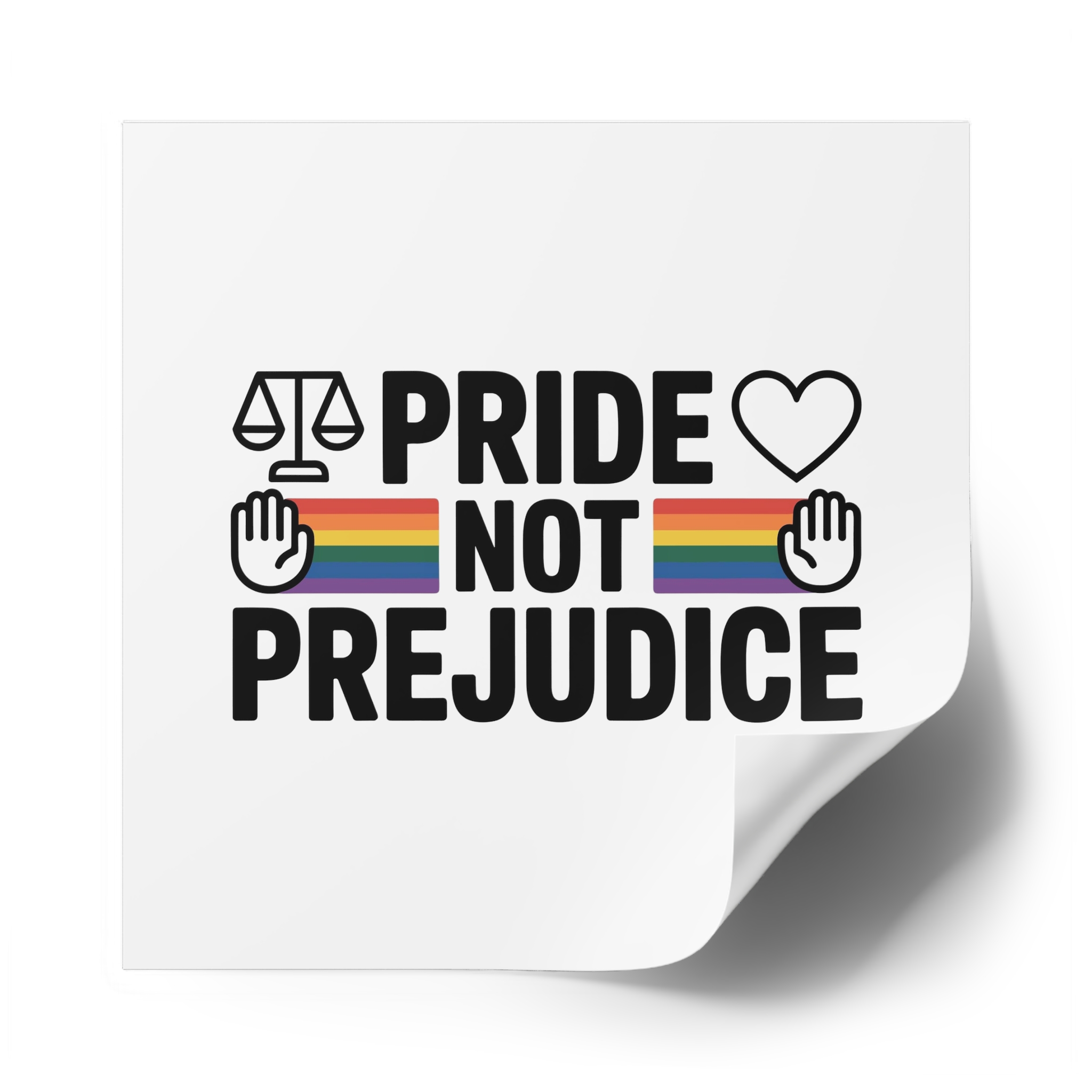 Pride Prejudice T Shirt Design Isolated White Background 2 Laminate Stickers Square - Image 62