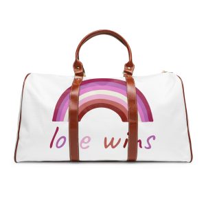 Colorful Rainbow Shape Lesbian Pride Flag Happy Pride Day Lgbtqia Community Pride Month Vector Hand Waterproof Travel Bag