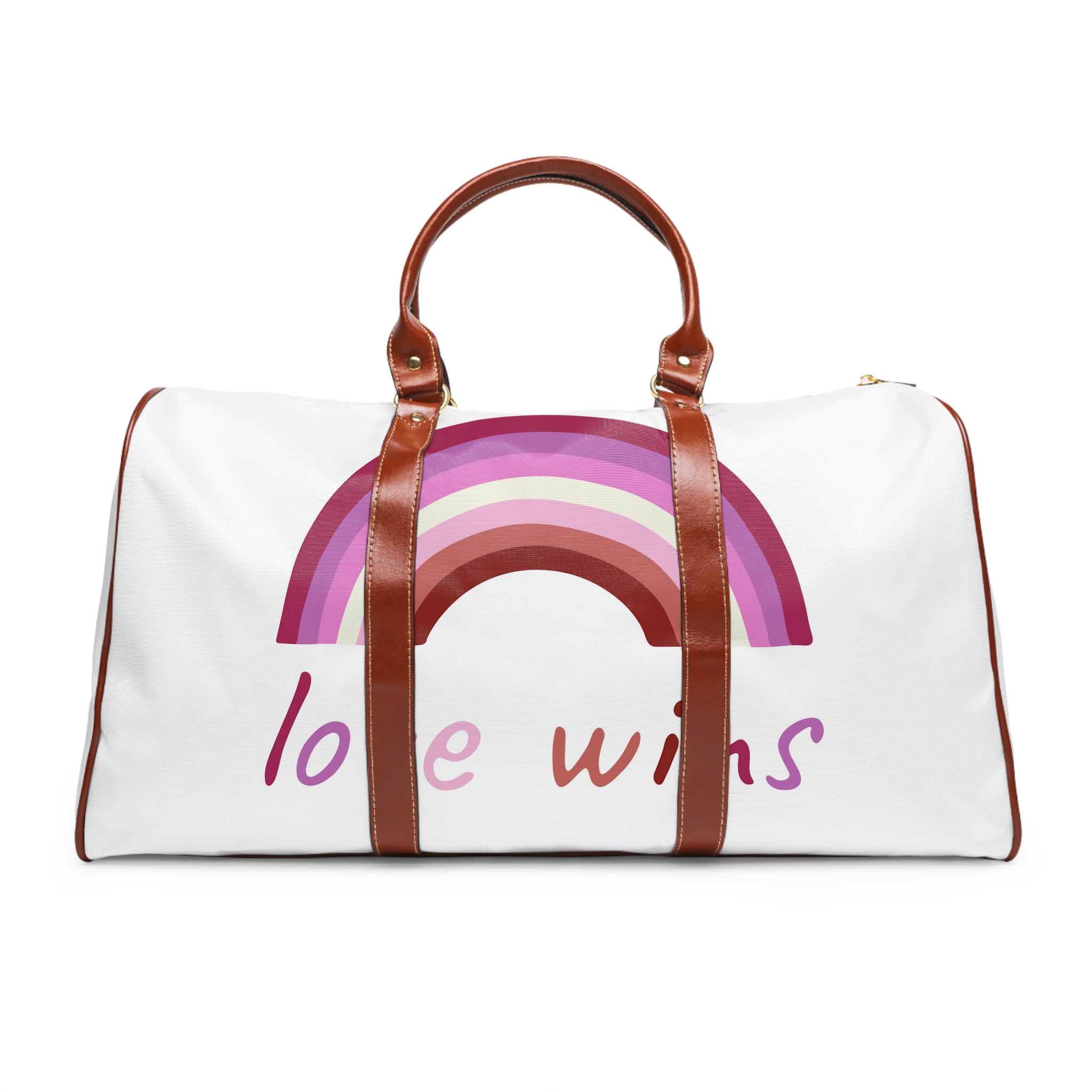 Colorful Rainbow Shape Lesbian Pride Flag Happy Pride Day Lgbtqia Community Pride Month Vector Hand Waterproof Travel Bag
