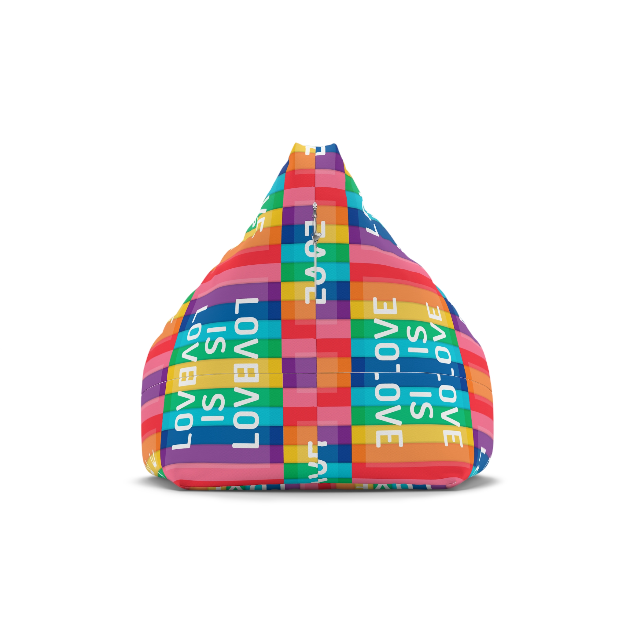 Rainbow Colored Background With Love Is Love Concept Pride Month Bean Bag Chair Cover - Image 2