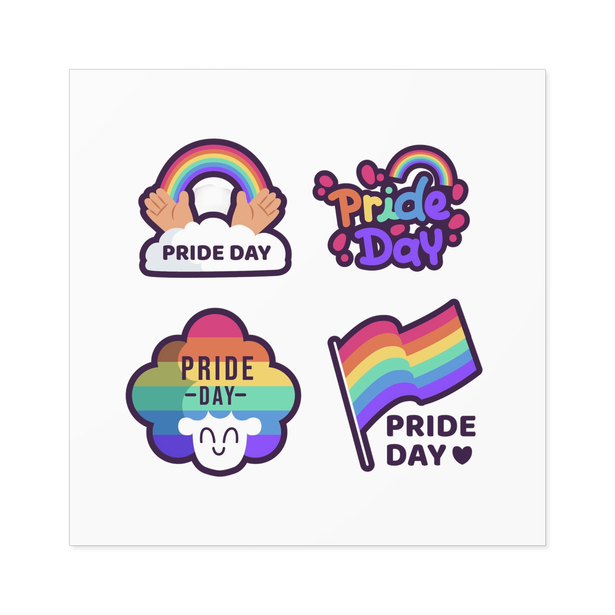 Labels With Pride Day Event Laminate Stickers Square - Image 33