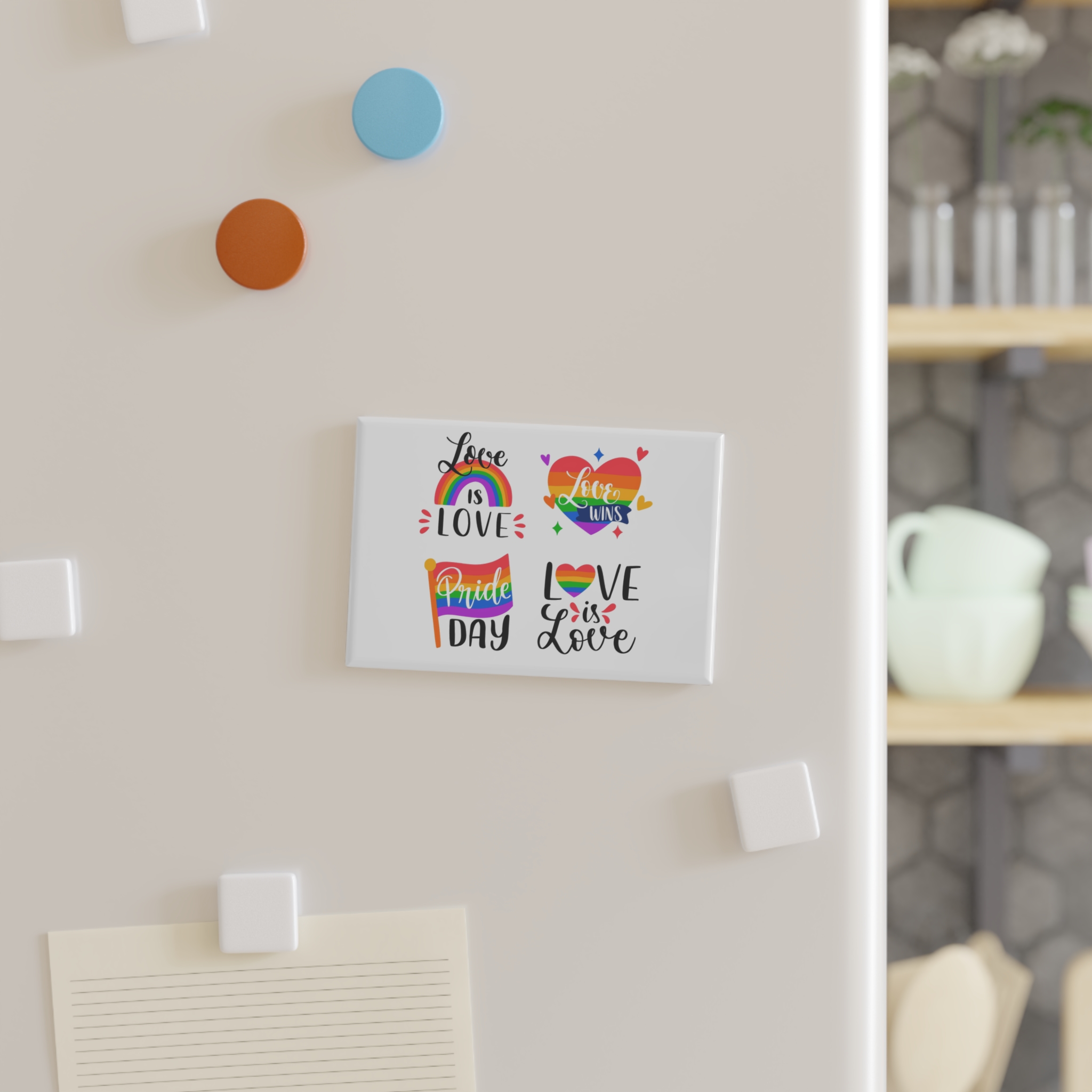 Hand Drawn Pride Day Label Collection Button Magnet Rectangle 1 And 10 Pcs - Image 3