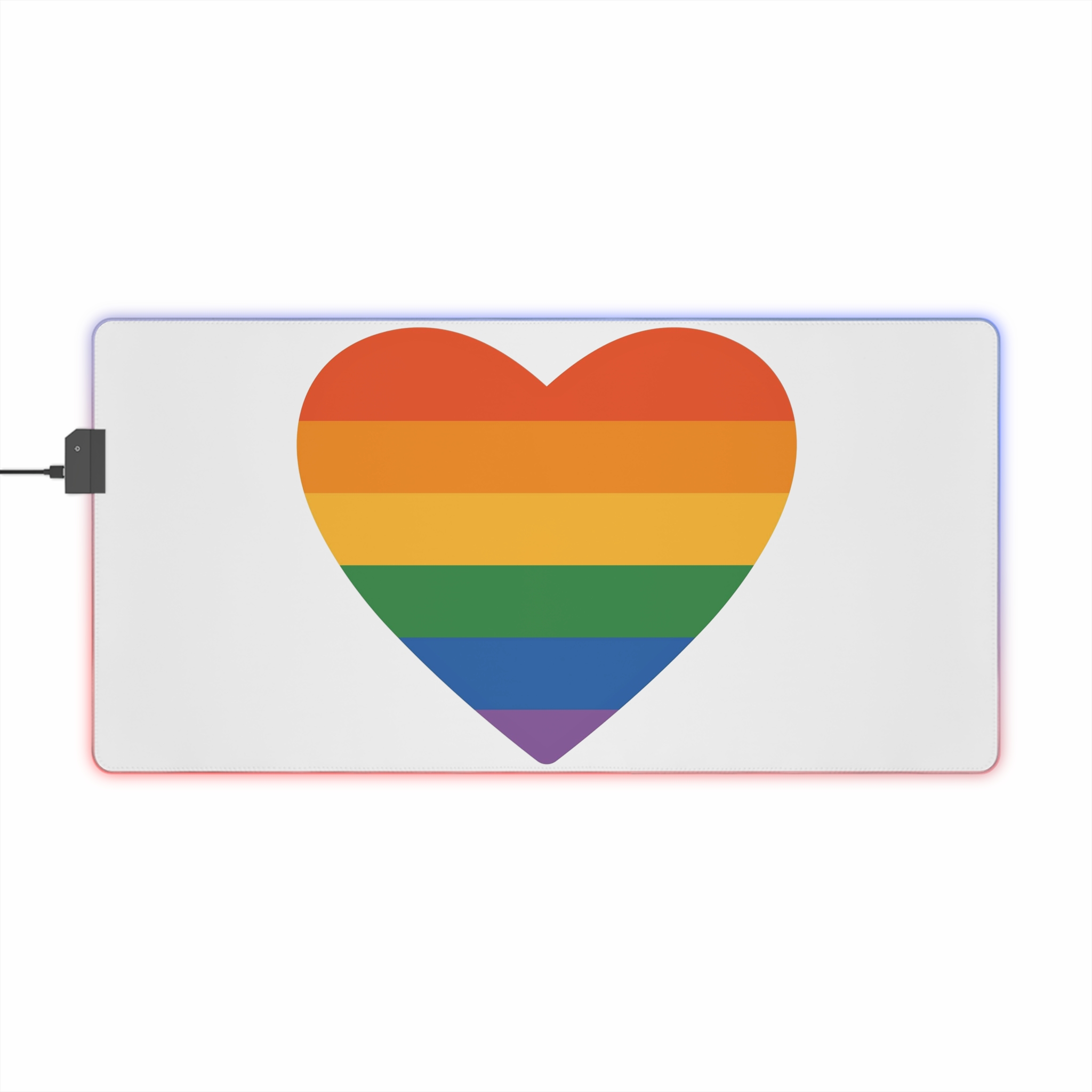 Vector Illustration Rainbow Heart Symbolizing Love Inclusivity Featuring Vibrant Stripes - Led Gaming Mouse Pad - Image 5