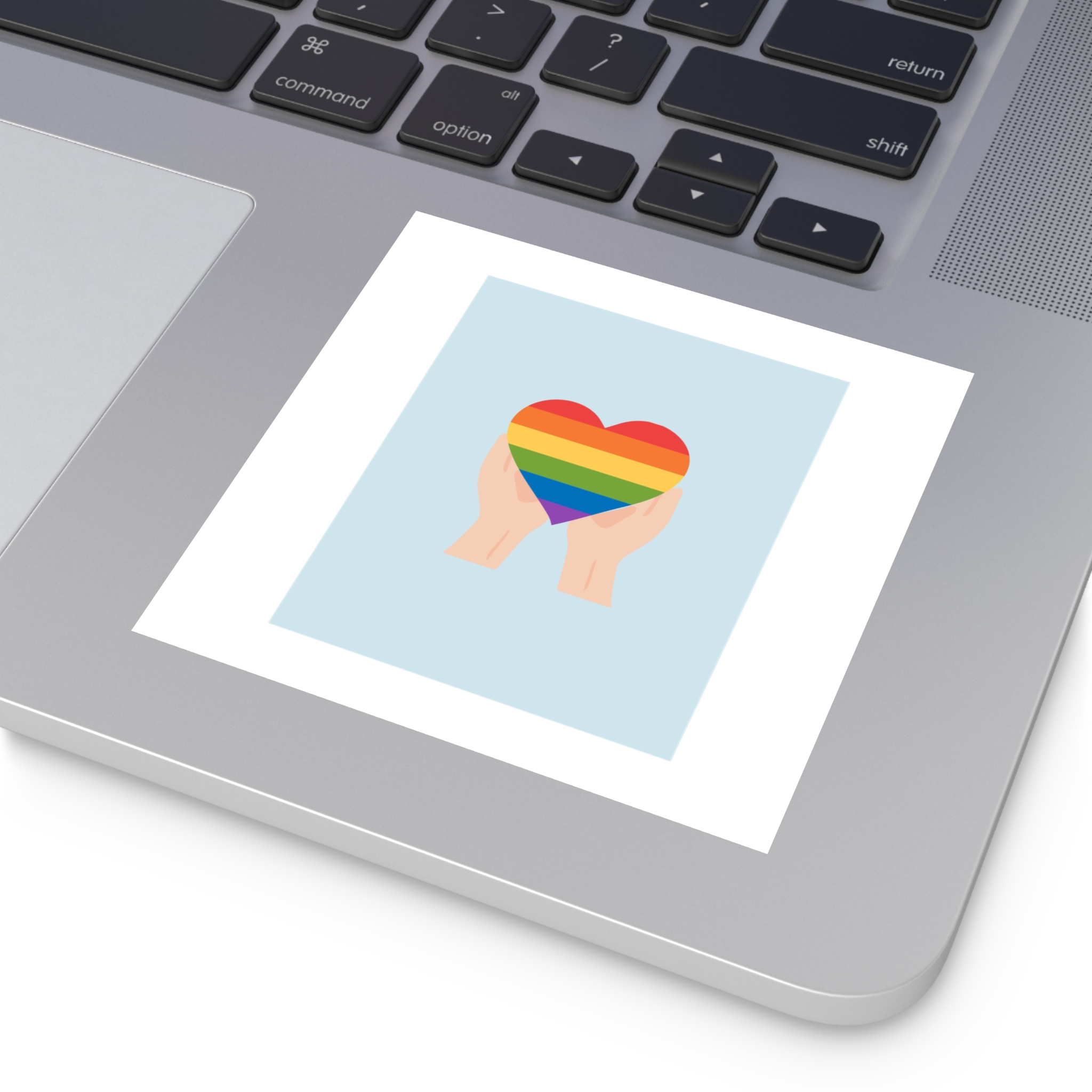 Pride Lgbt Card Support Love Poster That Says Rainbow Heart It Laminate Stickers Square - Image 19