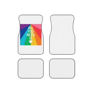 Rainbow Colored Background With All You Need Is Love Concept Pride Month Car Mats Set Of 4