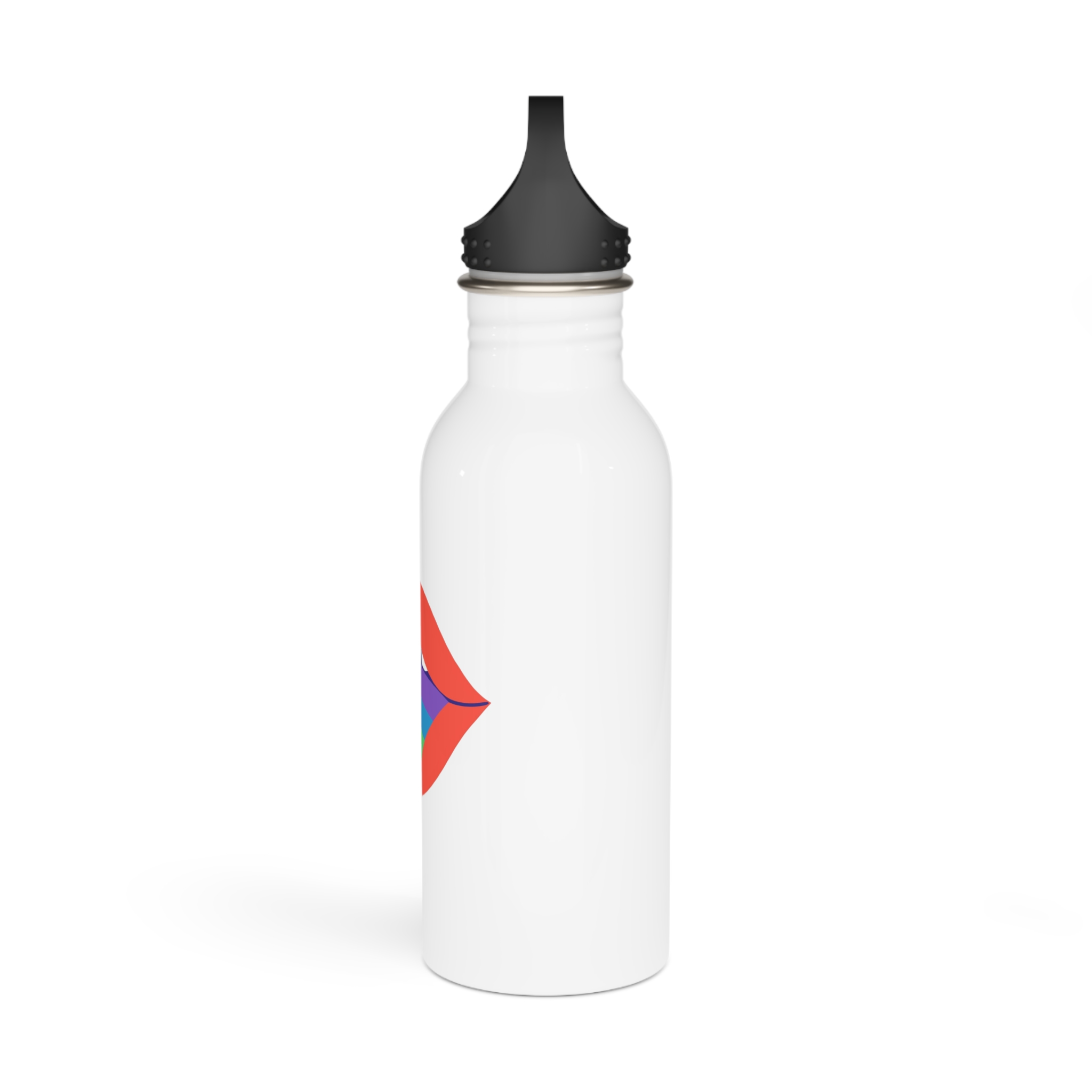 Open Red Lips With Rainbow Tongue Hand Drawn Vector Illustration Stainless Steel Water Bottle - Image 4