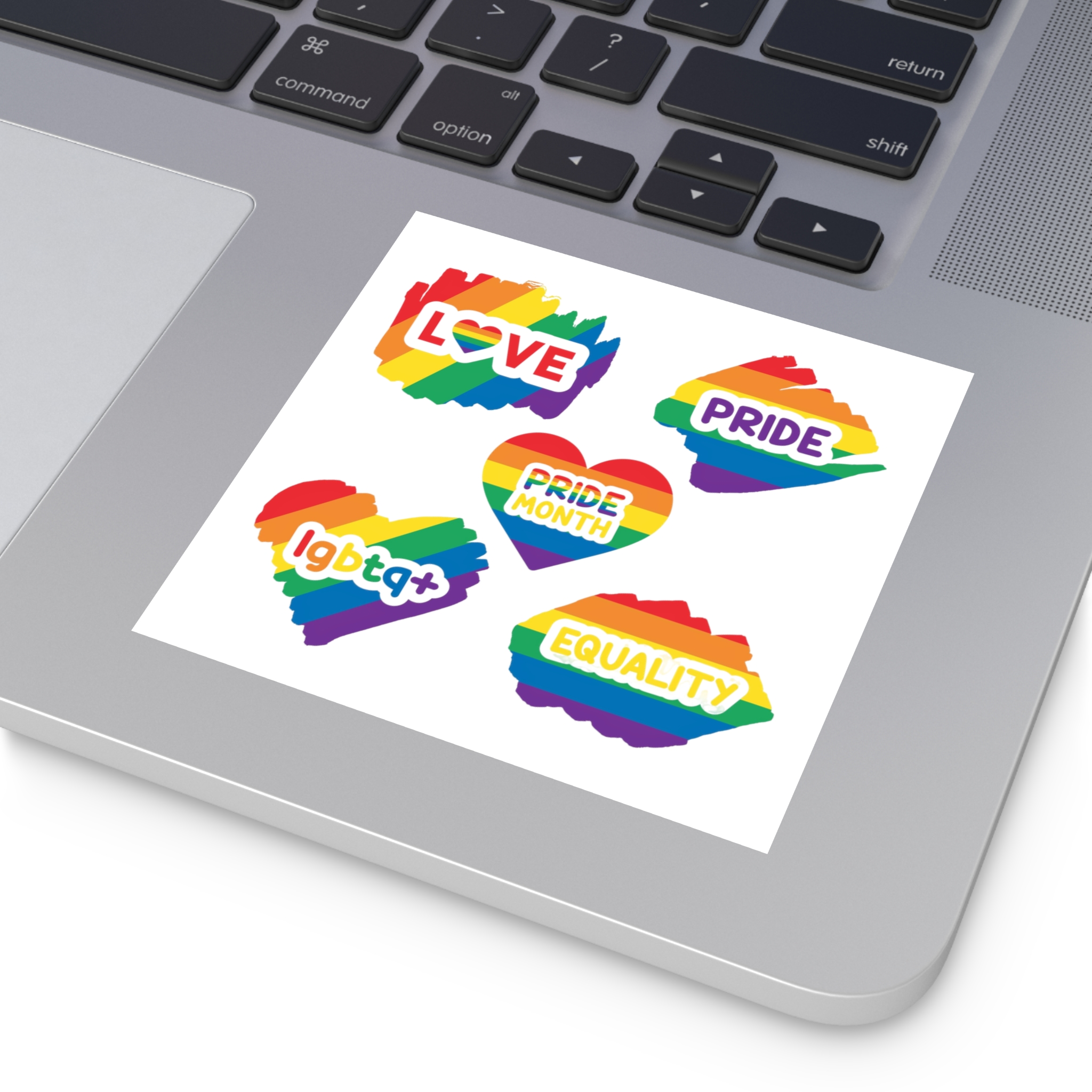 Pride Month Stickers Rainbow Lgbtq Flag Love Equality Laminate Stickers Square - Image 19