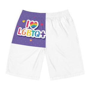I Love Lgtbi Lettering Mens Board Shorts Aop