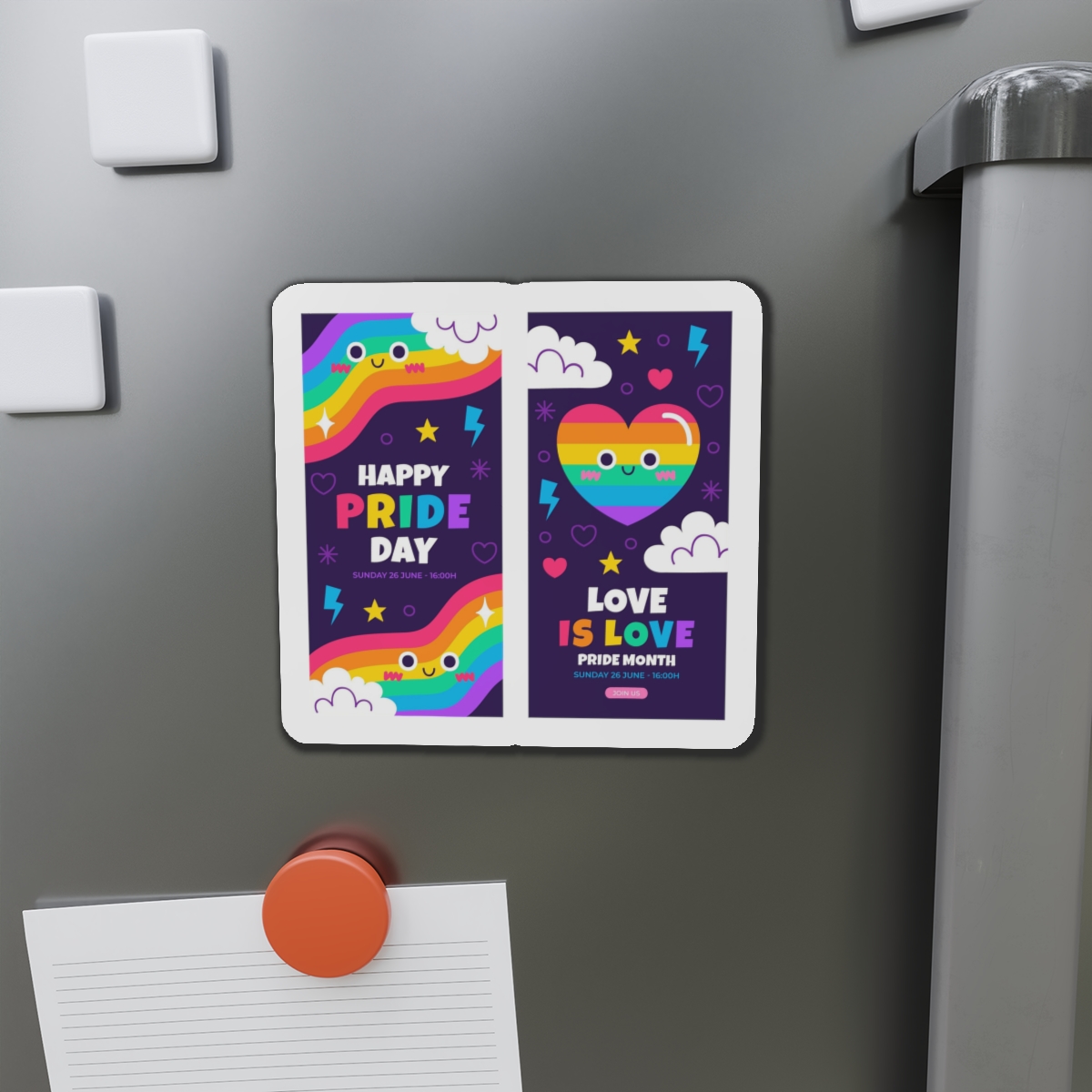 Flat Pride Month Vertical Banners Collection Die Cut Magnets - Image 14