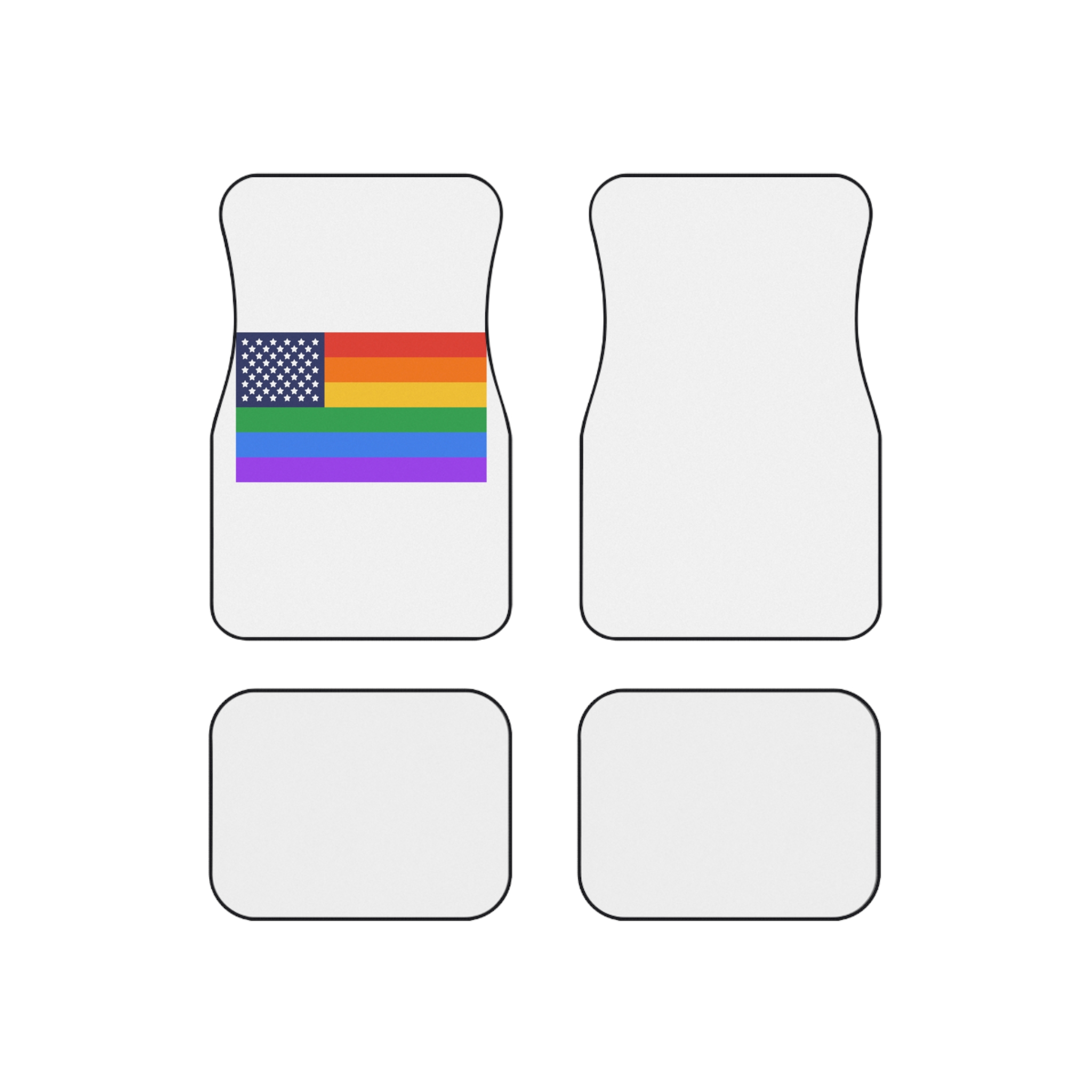 Lgbt Pride Month June Lesbian Gay Bisexual Transgender Lgbtq Flag Rainbow Vector (1) Car Mats Set Of 4