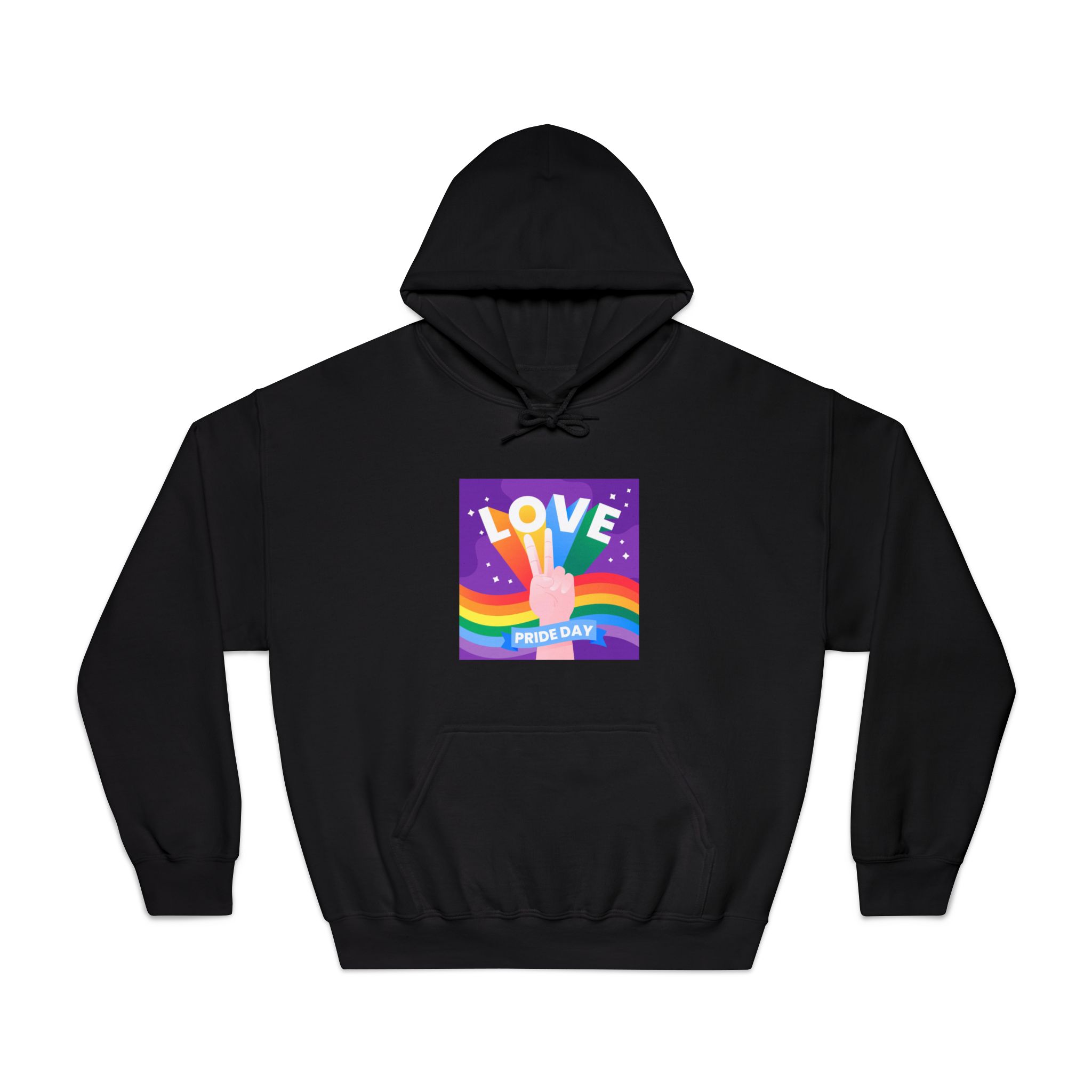 Pride Day Event Message Design Unisex Dryblend Hooded Sweatshirt - Image 9