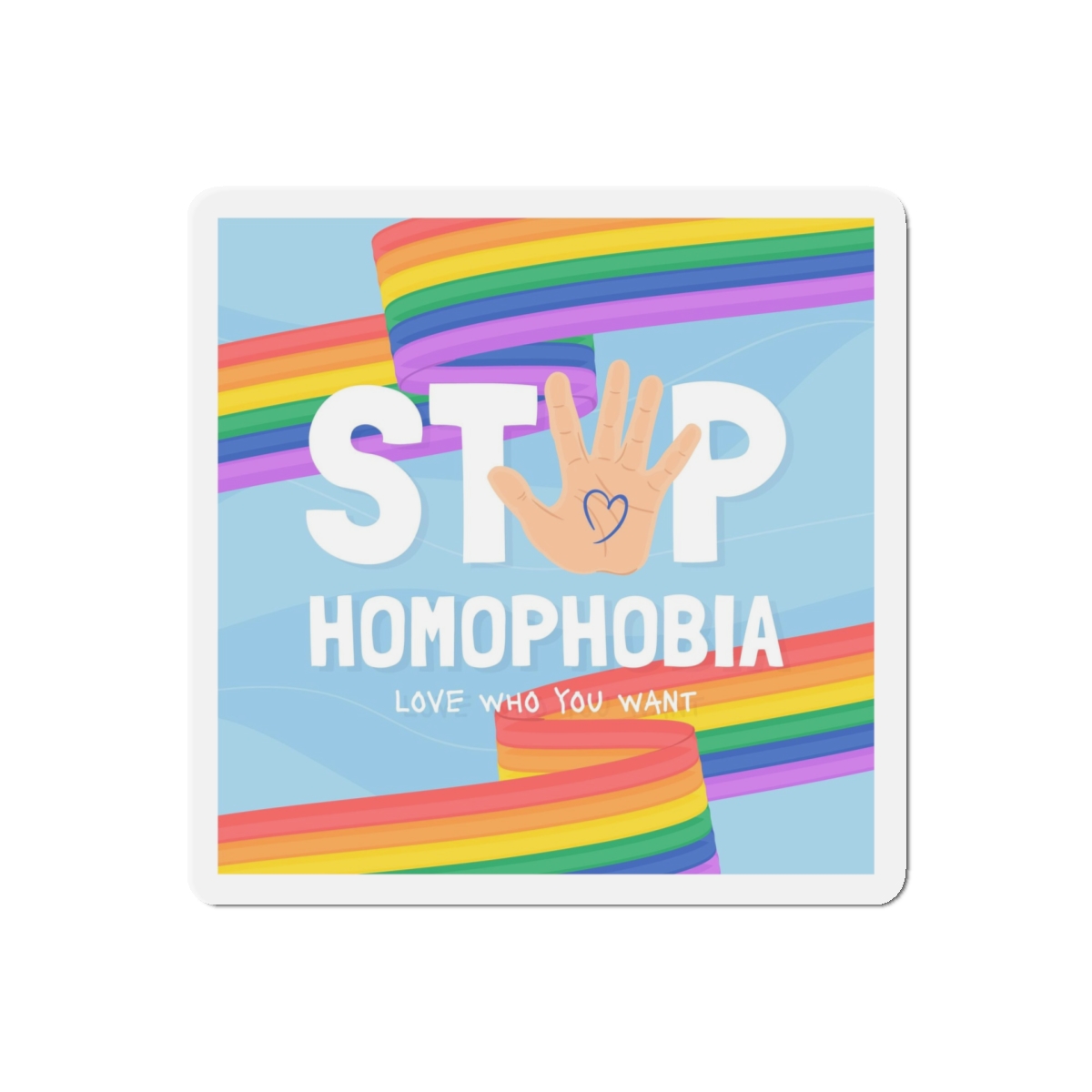 Hand Drawn Stop Homophobia Message Illustrated(1) Die Cut Magnets - Image 10