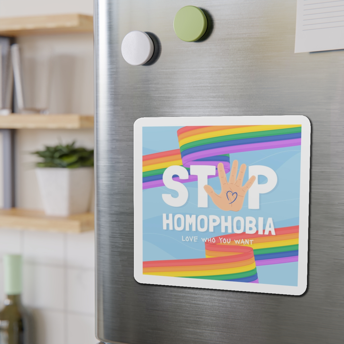 Hand Drawn Stop Homophobia Message Illustrated(1) Die Cut Magnets - Image 15