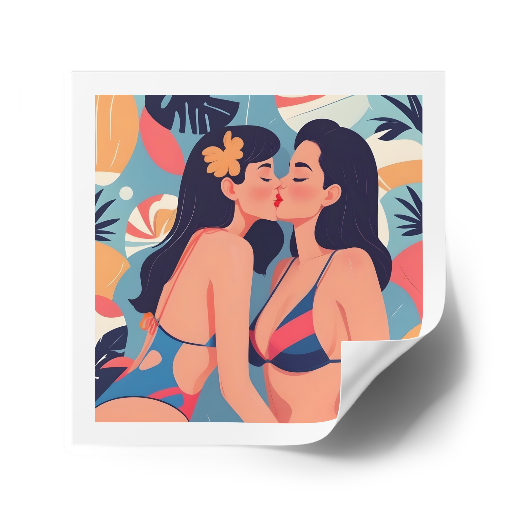 Lesbian Pride Design 7397DE Laminate Stickers Square - Image 34