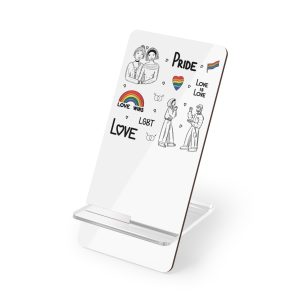 Engraving Hand Drawn Set Lgbt Elements Pride Collection Mobile Display Stand For Smartphones