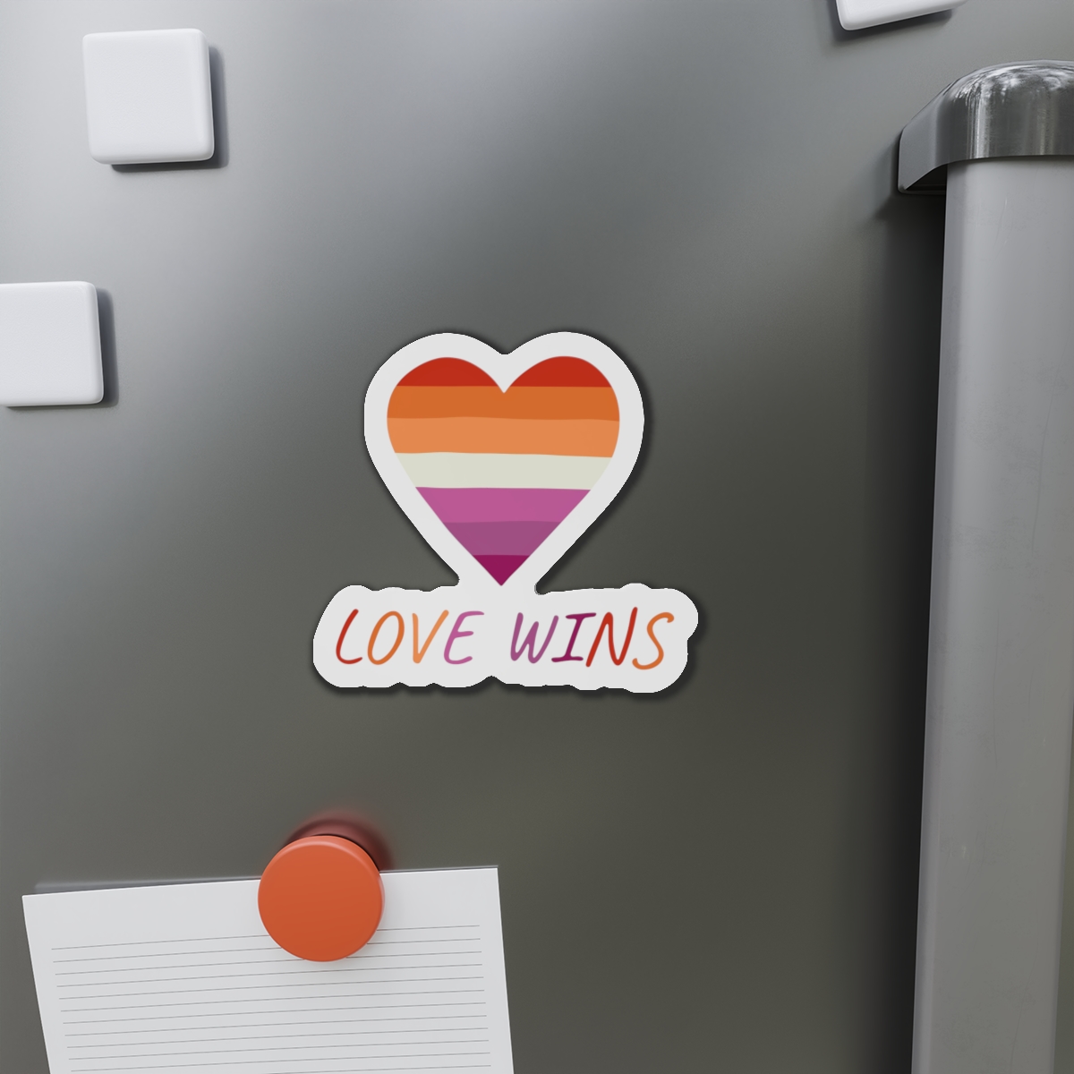 Colorful Heart Shape Lesbian Pride Flag Happy Pride Day Lgbtqia Community Pride Month Vector Hand Drawn Doodle Posters Stickers Logo Cards (1) Die Cut Magnets - Image 11