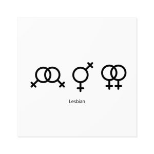 Lesbian Gender Symbols Orientation Signs Vector Illustration Laminate Stickers Square