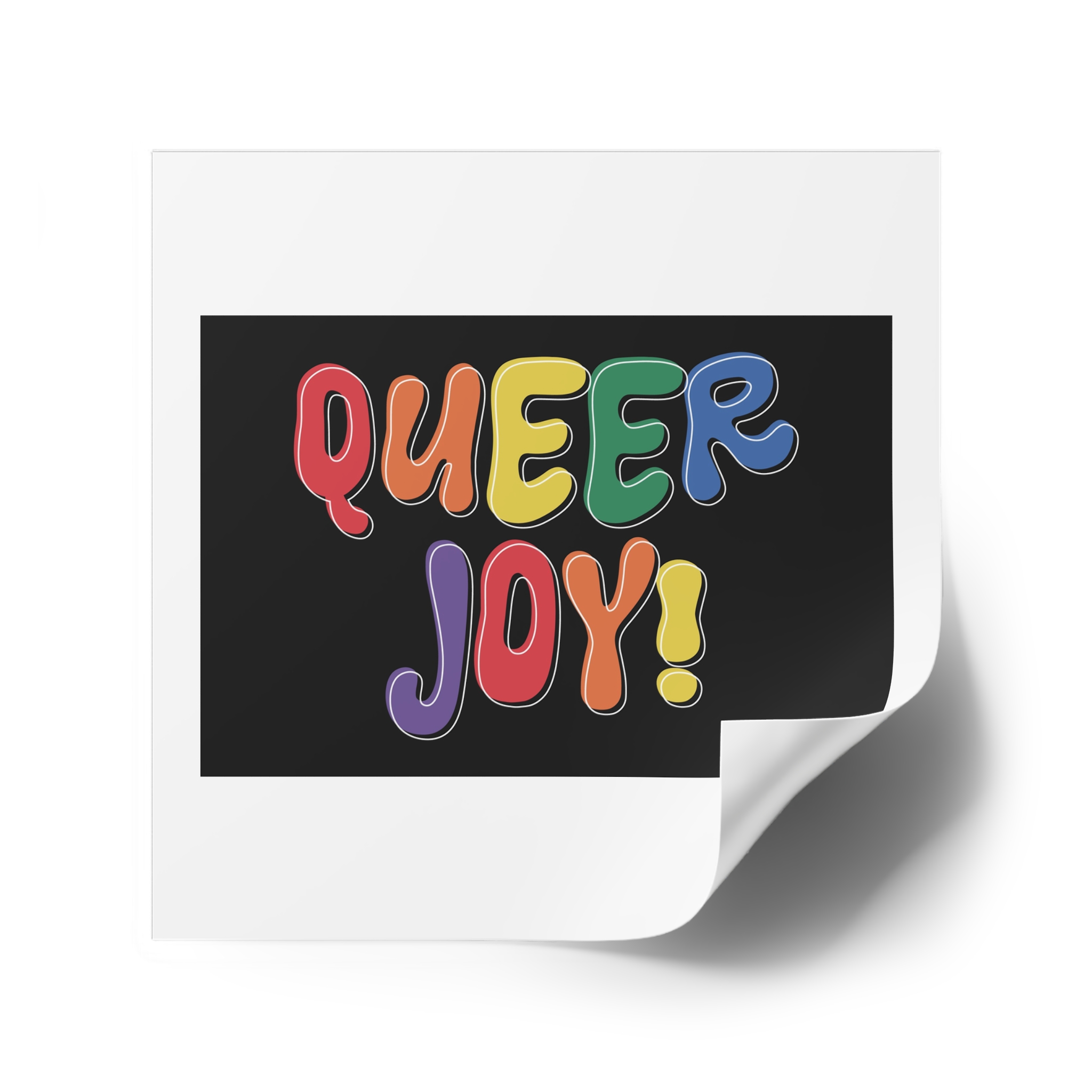 Queer Joy Colorful Celebration Lgbtq Pride Happiness Laminate Stickers Square - Image 74