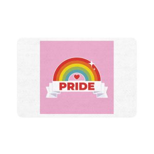 Flat Lgbt Pride Month Logo Template Pet Food Mat 12x18