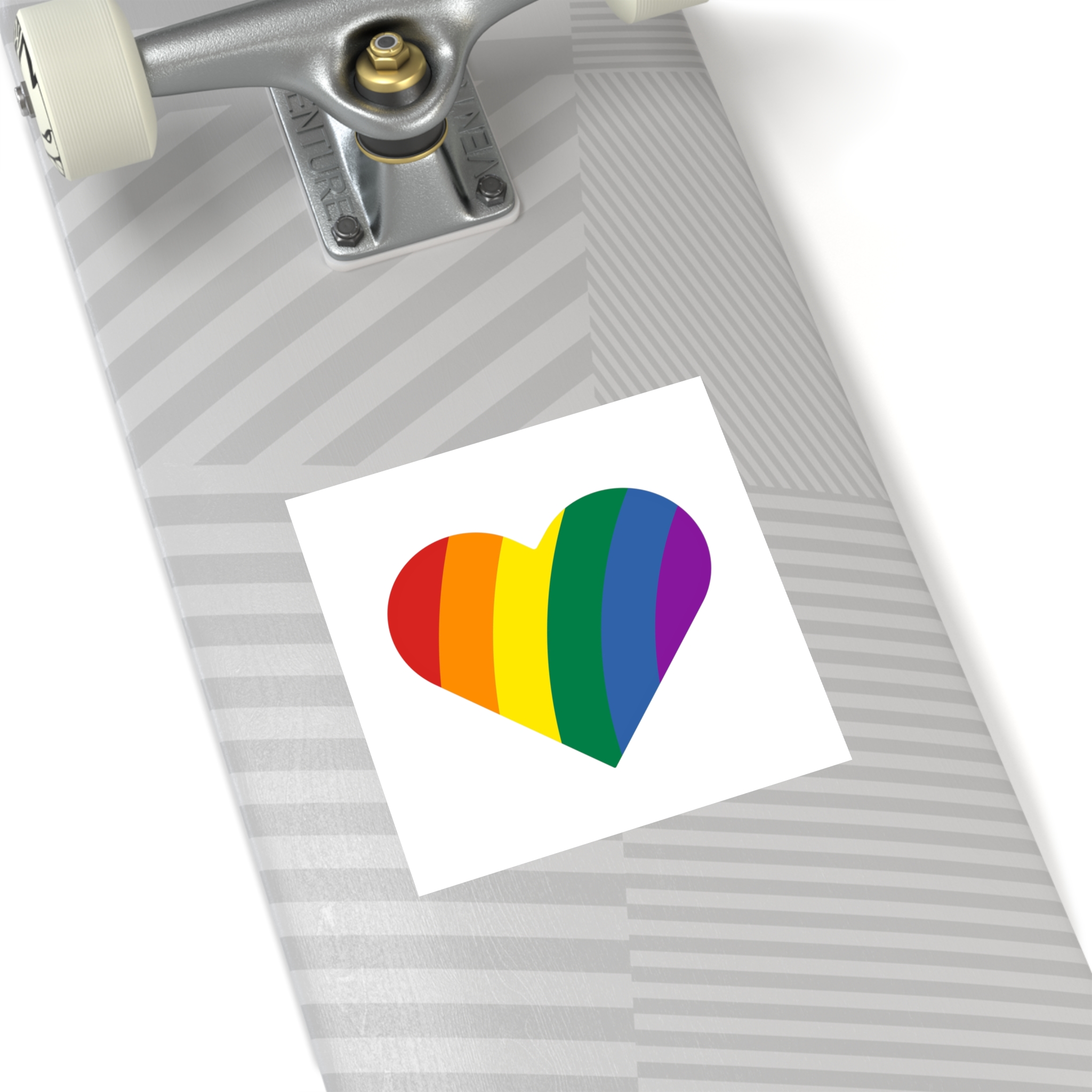 Minimalist Pride Heart Filled With Rainbow Colors Laminate Stickers Square - Image 36