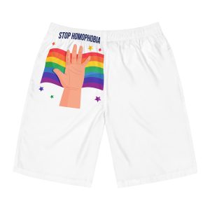Stop Homophobia Mens Board Shorts Aop