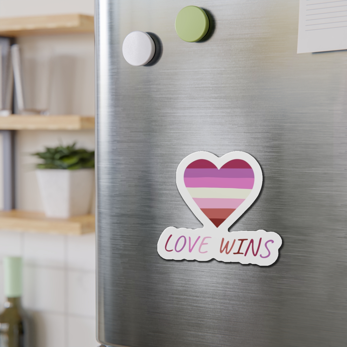 Colorful Heart Shape Lesbian Pride Flag Happy Pride Day Lgbtqia Community Pride Month Vector Hand Drawn Doodle Posters Stickers Logo Cards(2) Die Cut Magnets - Image 12