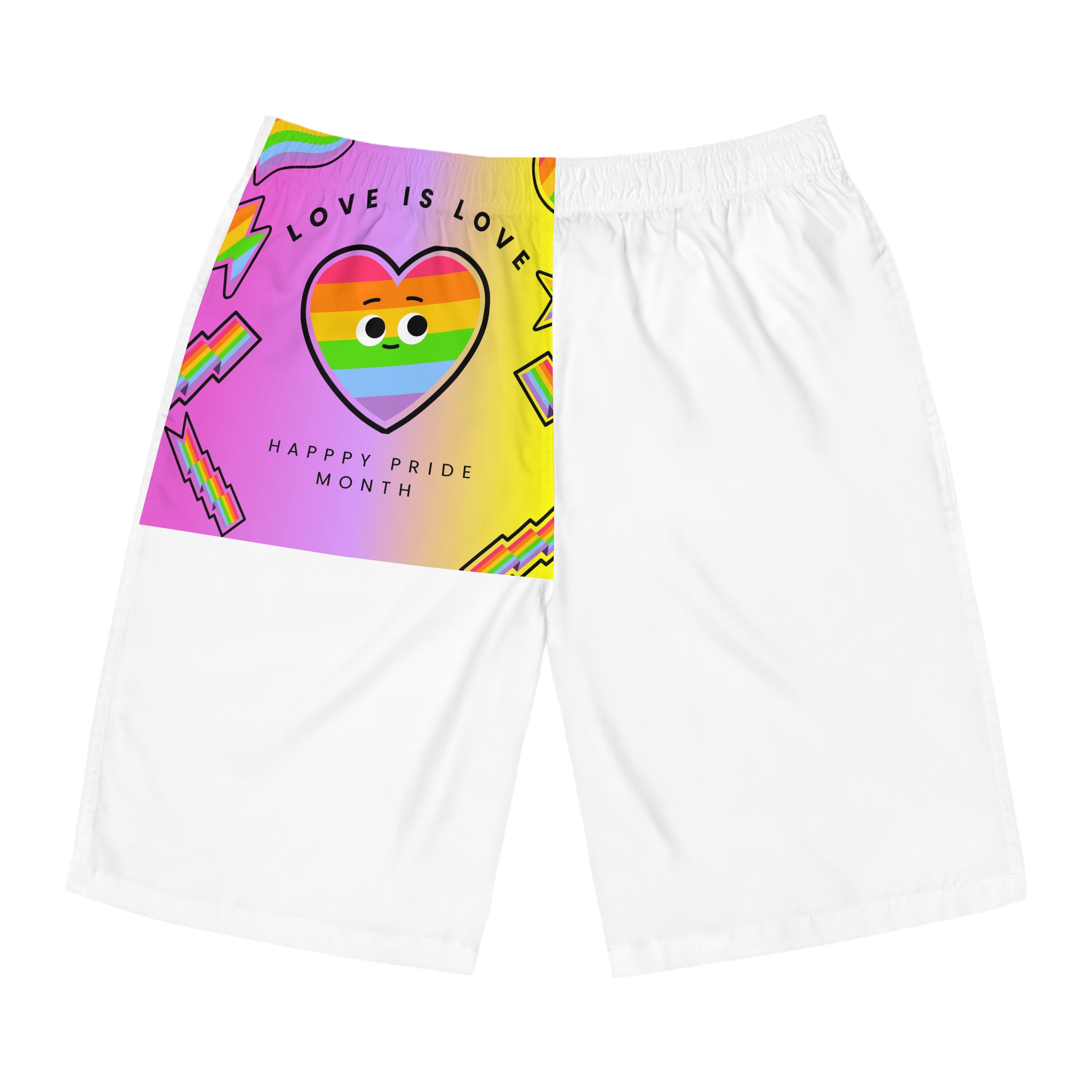 Free Vector Colorful Pride Month Mens Board Shorts Aop