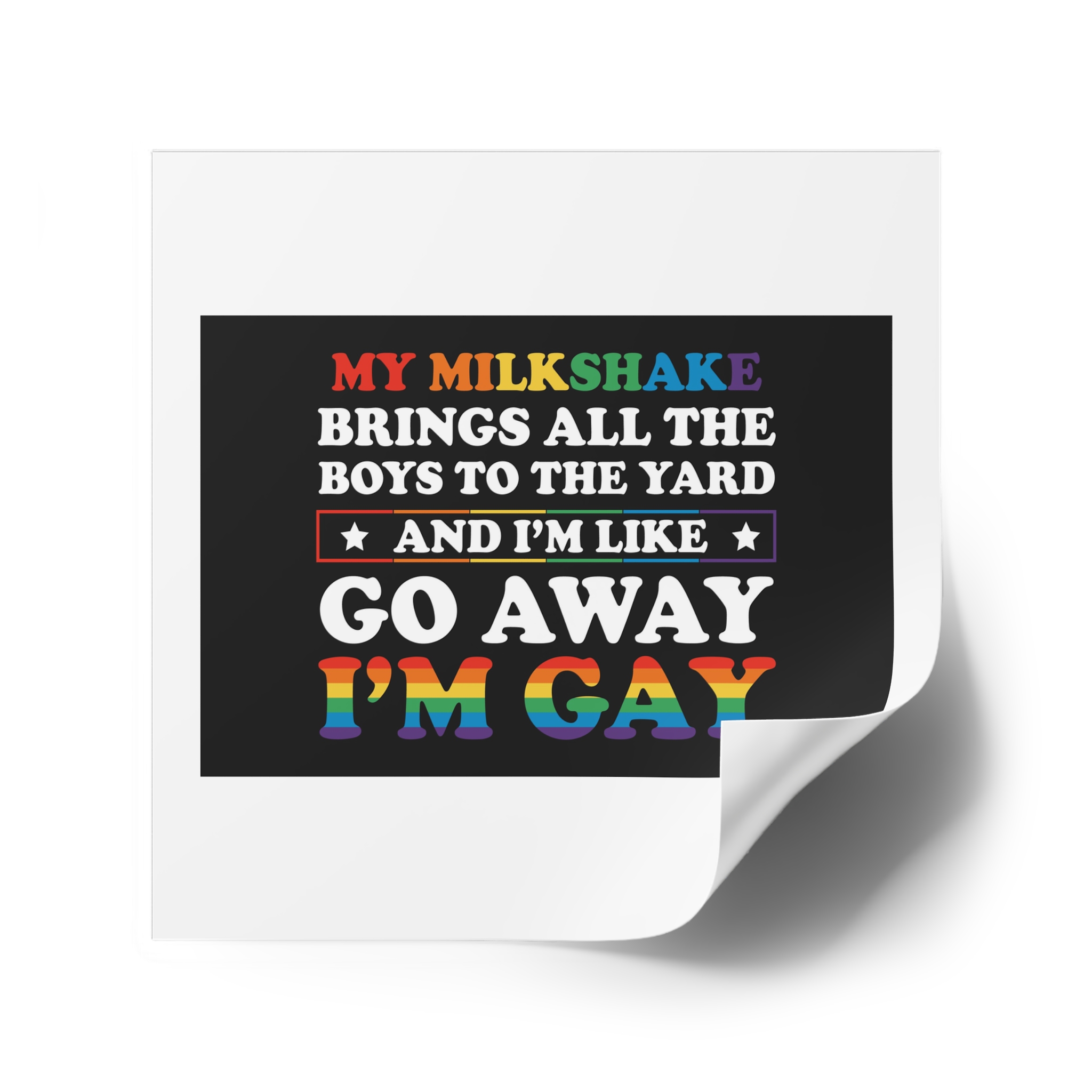 Pride Gay Lgbt Rainbow Tshirt Design Laminate Stickers Square - Image 34