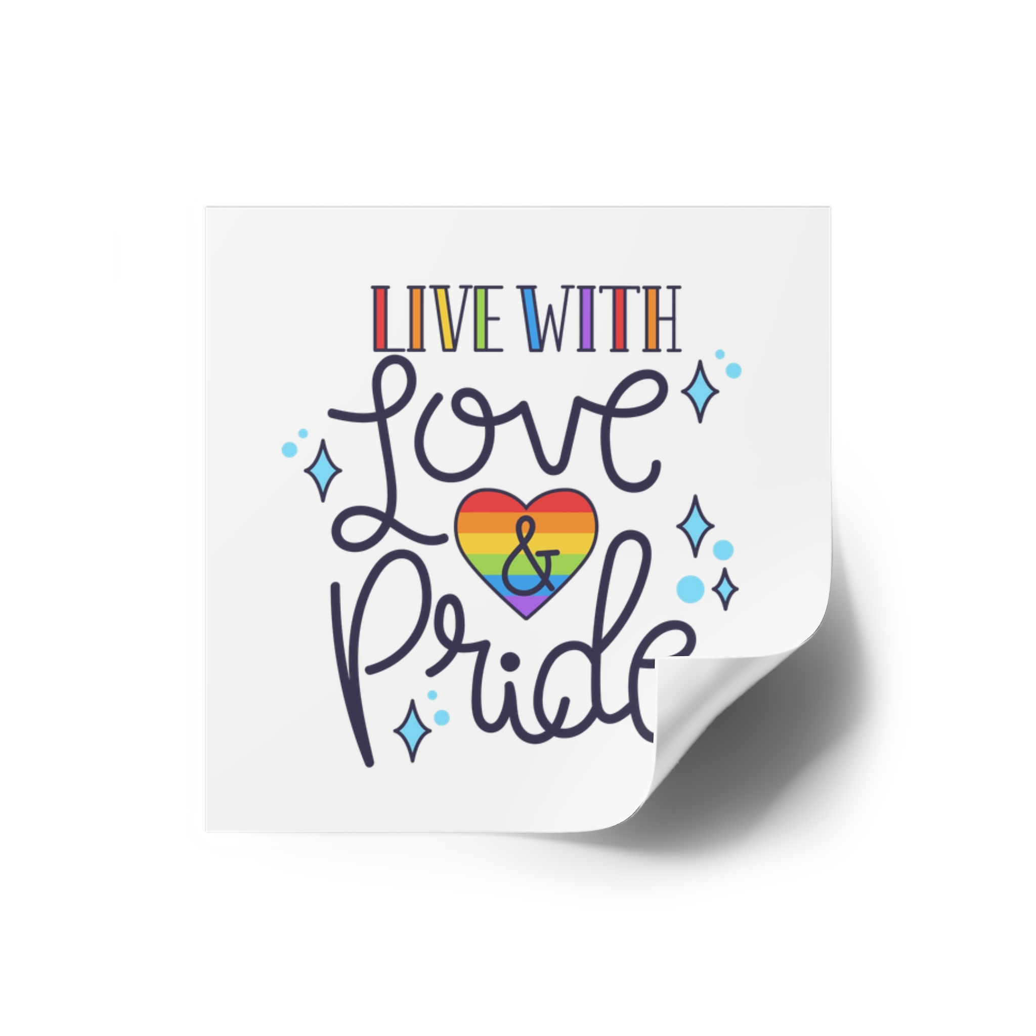 Pride Day Lettering Concept Laminate Stickers Square - Image 10