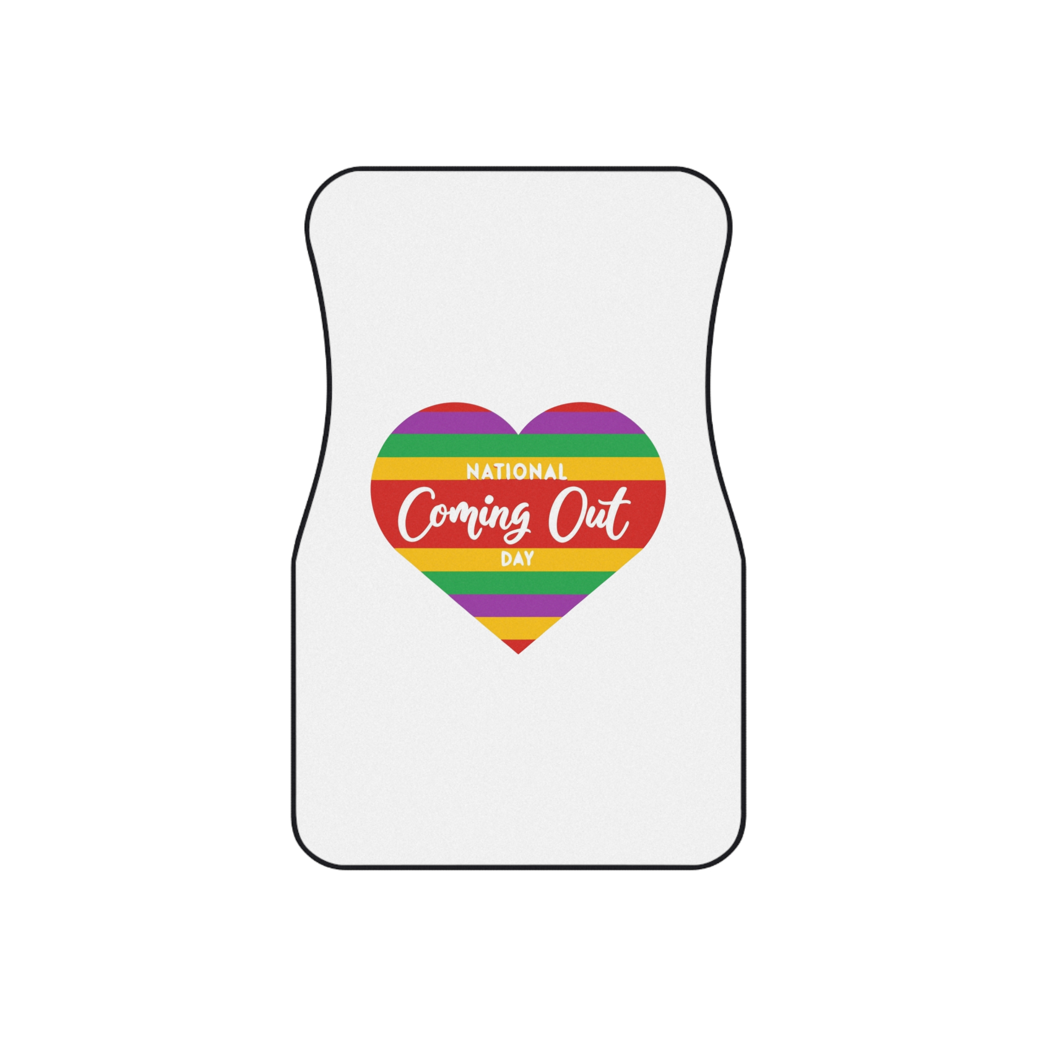 National Coming Out Day Rainbow Heart With Text Pride Lgbtq Car Mats Set Of 4 - Image 2