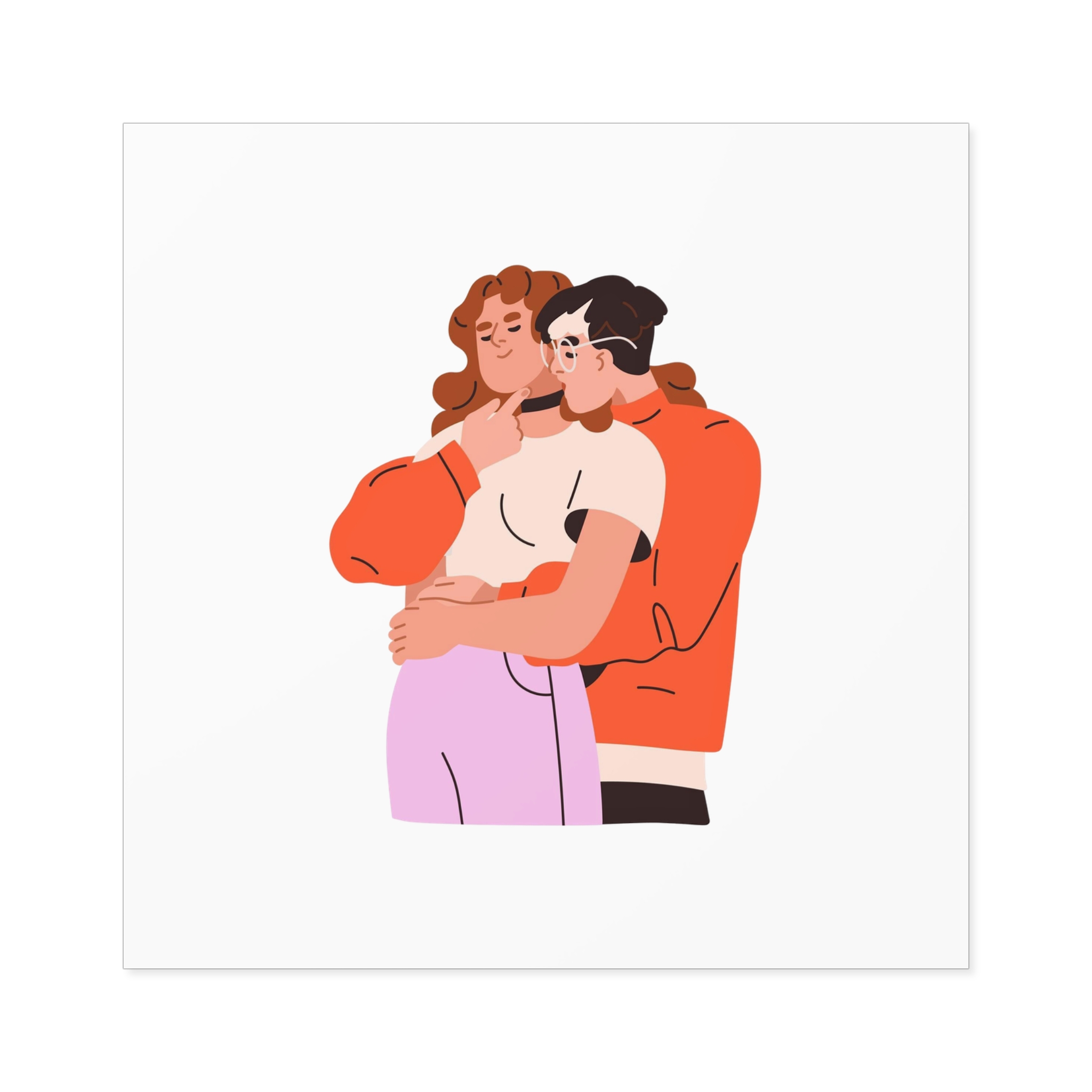 Lesbian Love Couple Girl Kissing Girlfriends Neck Female Lovers Passion Lgbt People Enamored Valentines Romantic Relationships Flat Graphic Vector Illustration Isolated White Background Laminate... - Image 33